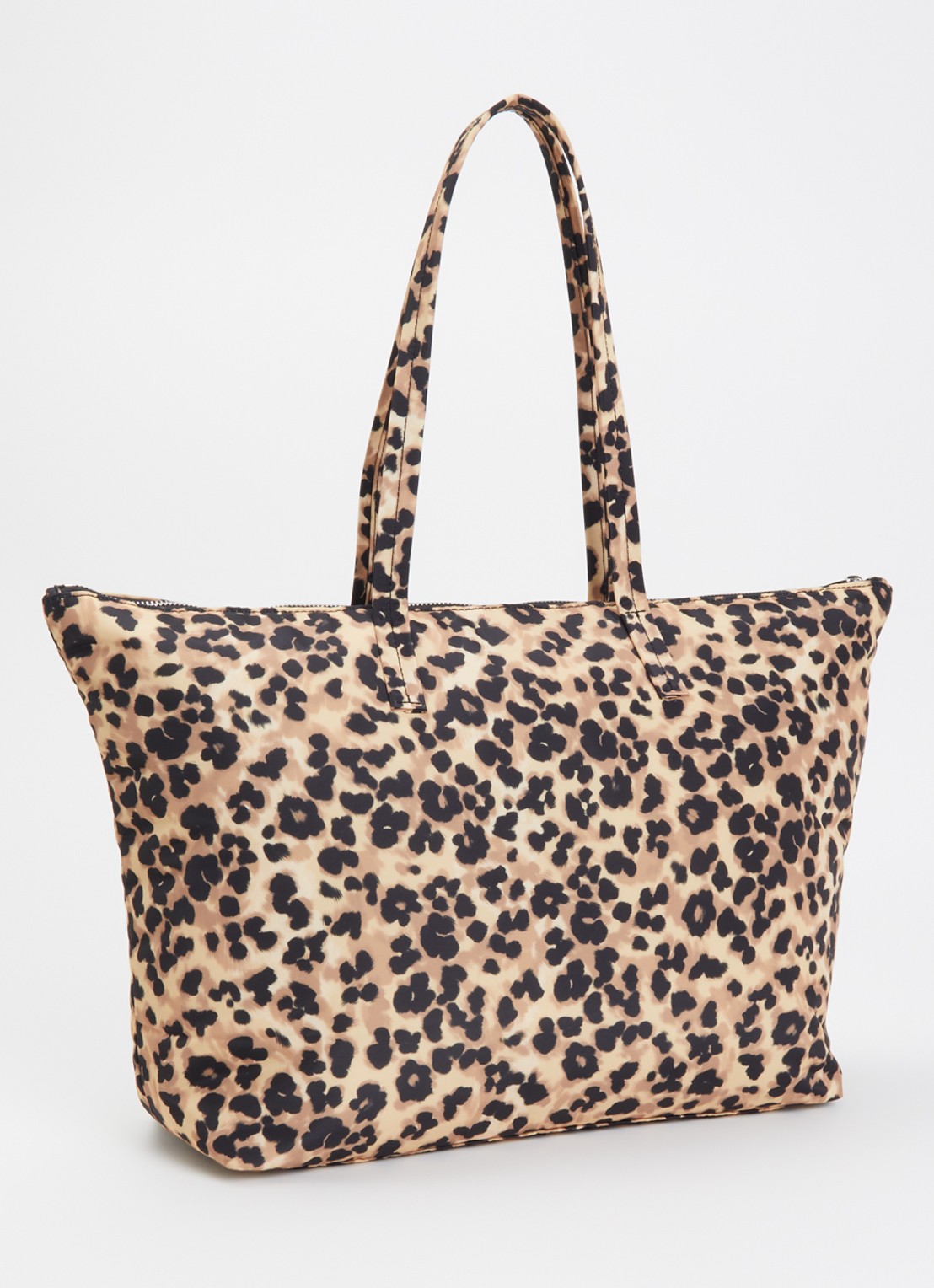 Wouf Feline shopper met panterprint - achterkant 2 camel