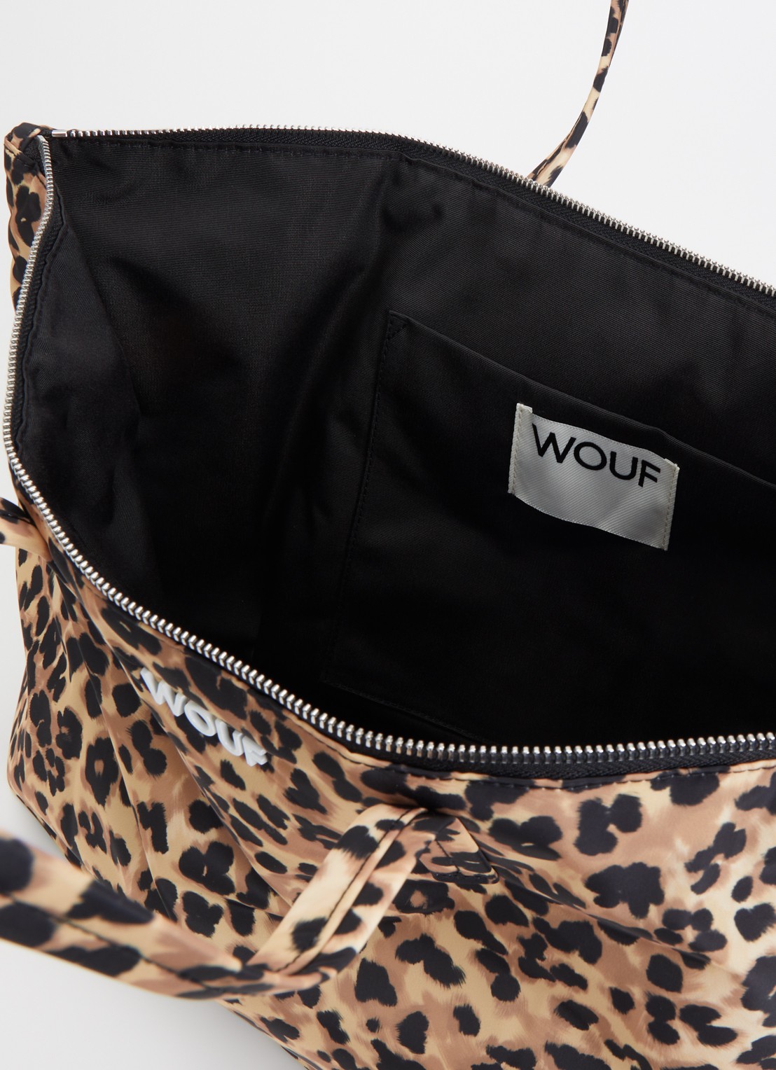 Wouf Feline shopper met panterprint - detail 3 camel
