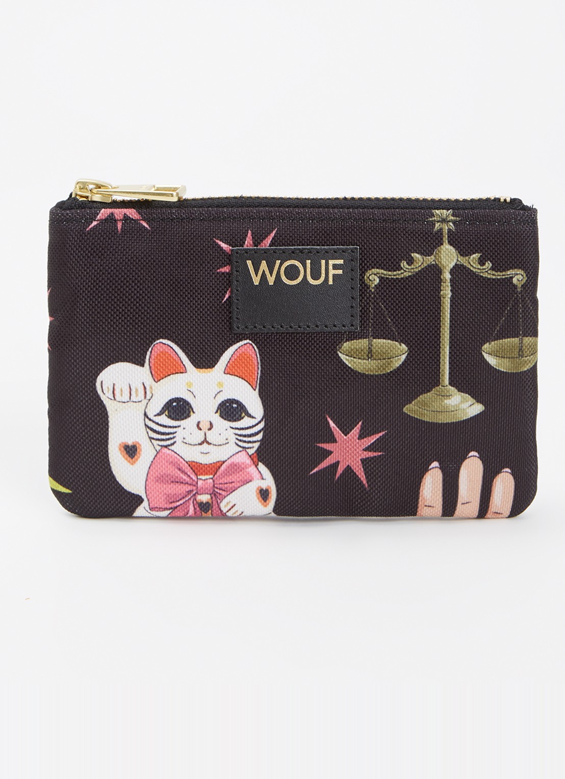 Wouf Fortuna toilettas met print - voorkant zwart
