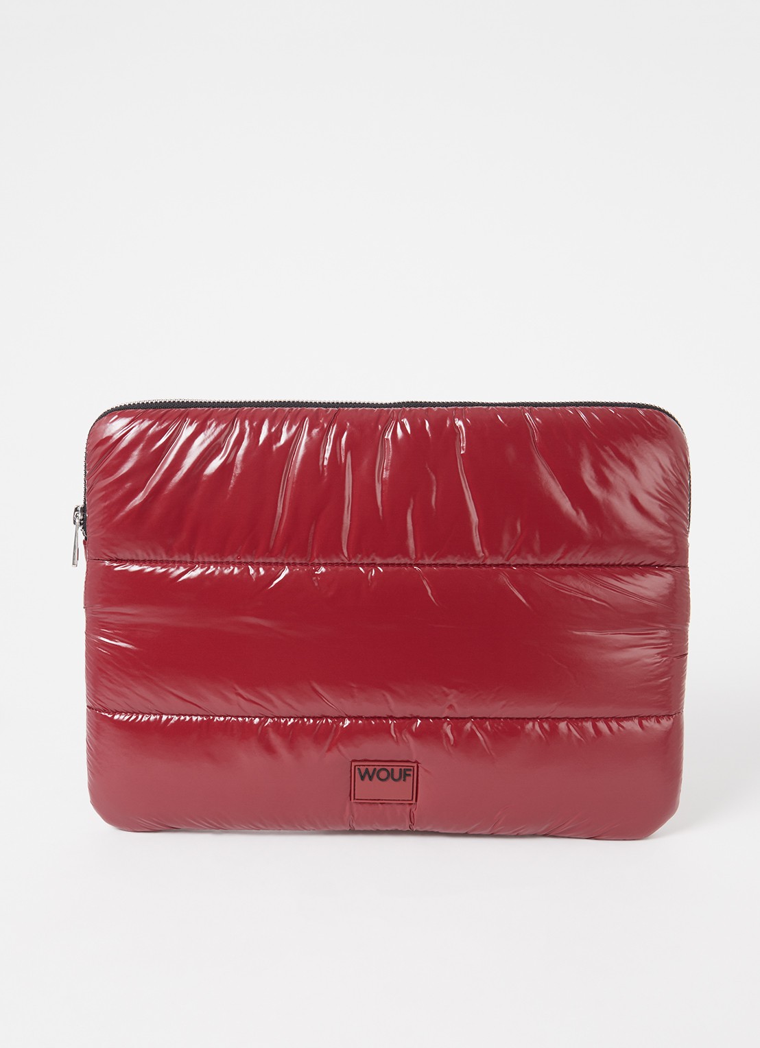 Wouf Glossy laptophoes 13 en 14 inch - voorkant bordeauxrood