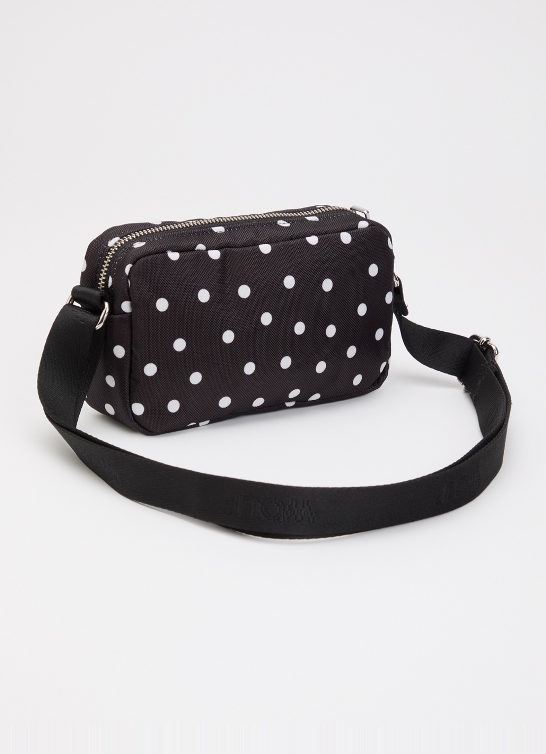 Wouf Grace Mini crossbodytas met stippenprint - achterkant zwart