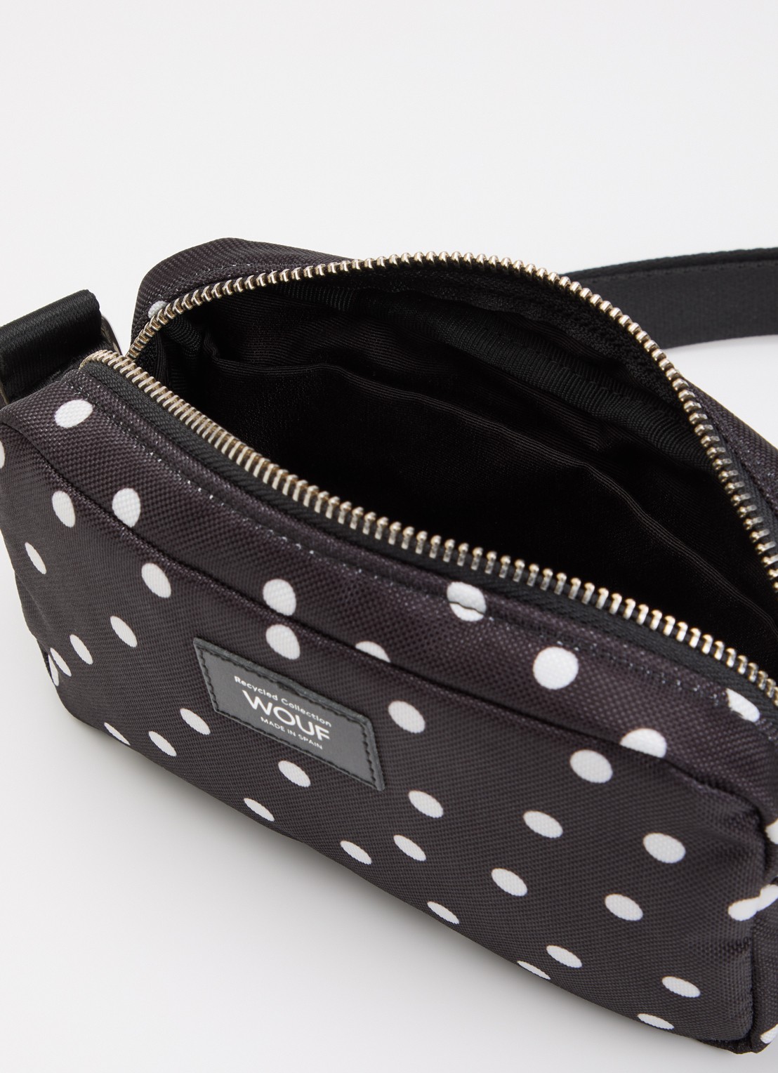 Wouf Grace Mini crossbodytas met stippenprint - detail 2 zwart