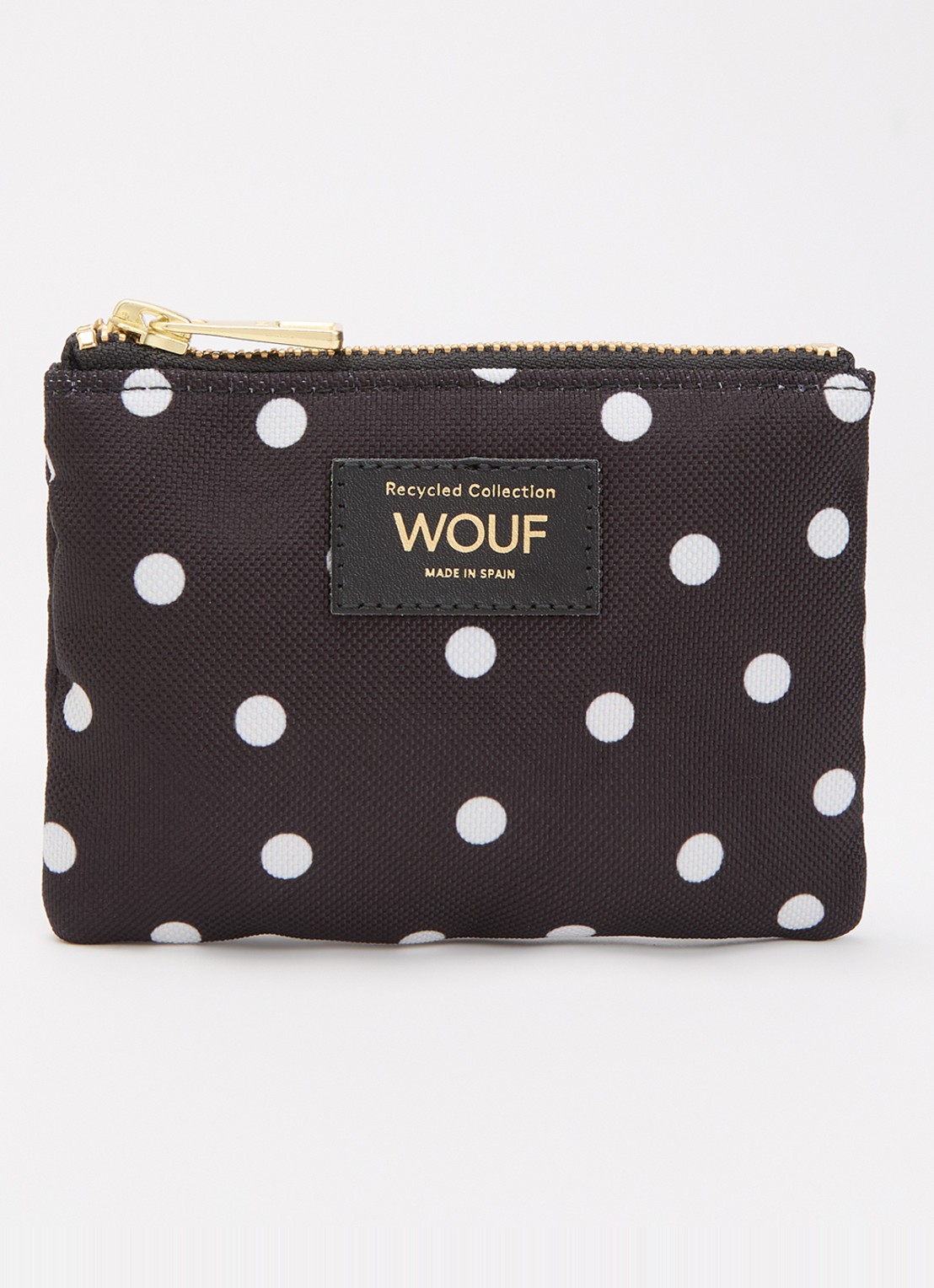 Wouf Grace Small toilettas met stippenprint - voorkant zwart