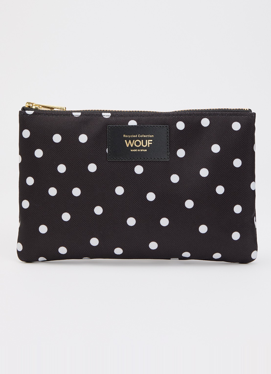 Wouf Grace toilettas met stippenprint - voorkant zwart
