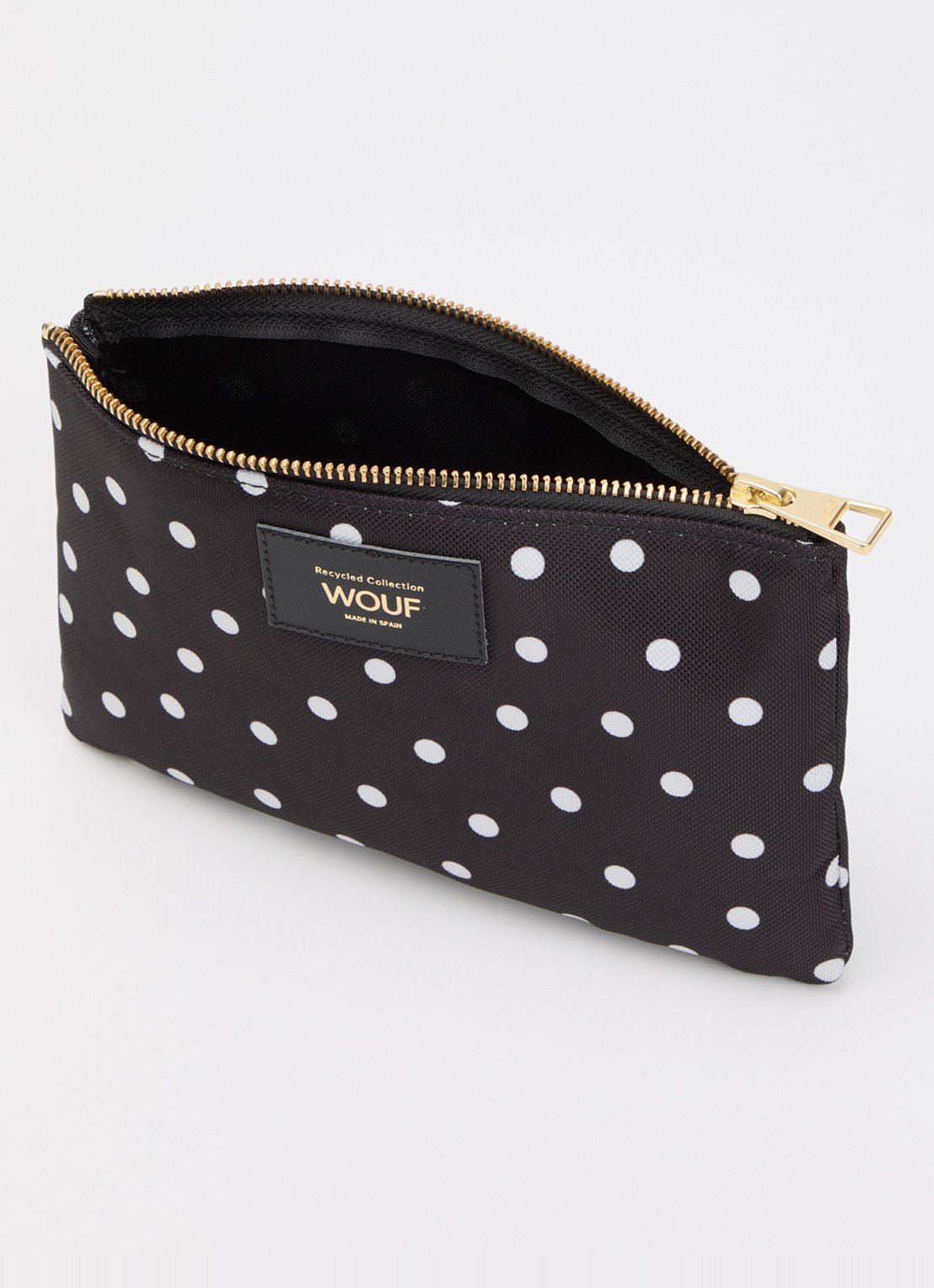 Wouf Grace toilettas met stippenprint - voorkant 2 zwart