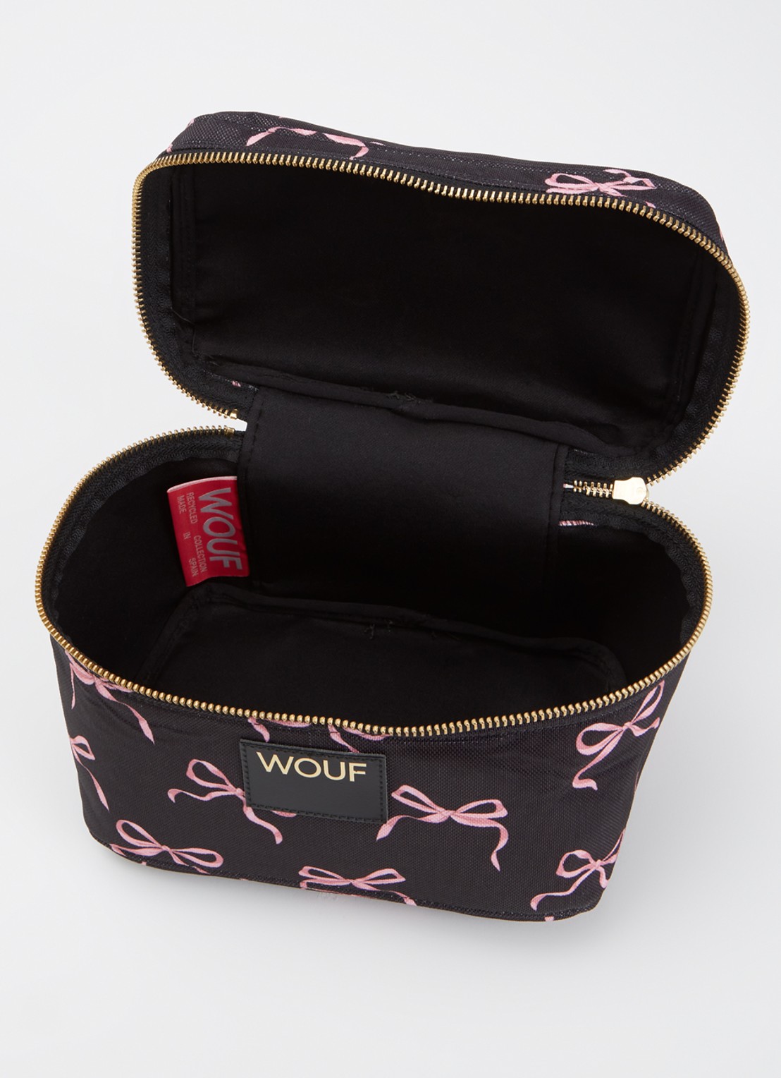 Wouf Juliette make-up tas met print - detail 2 zwart