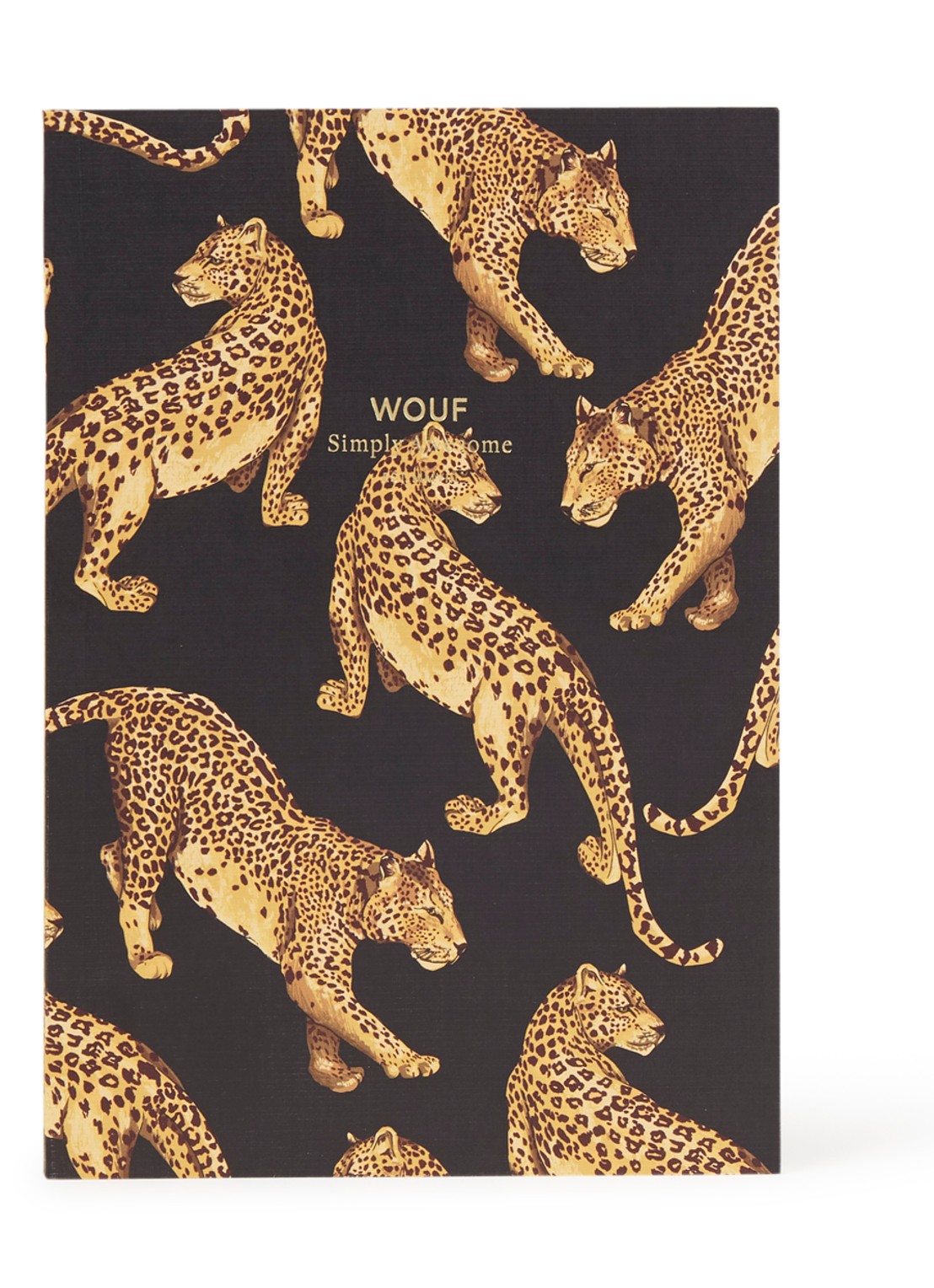 Wouf Leopard A5 gelineerd noititieboek - voorkant zwart