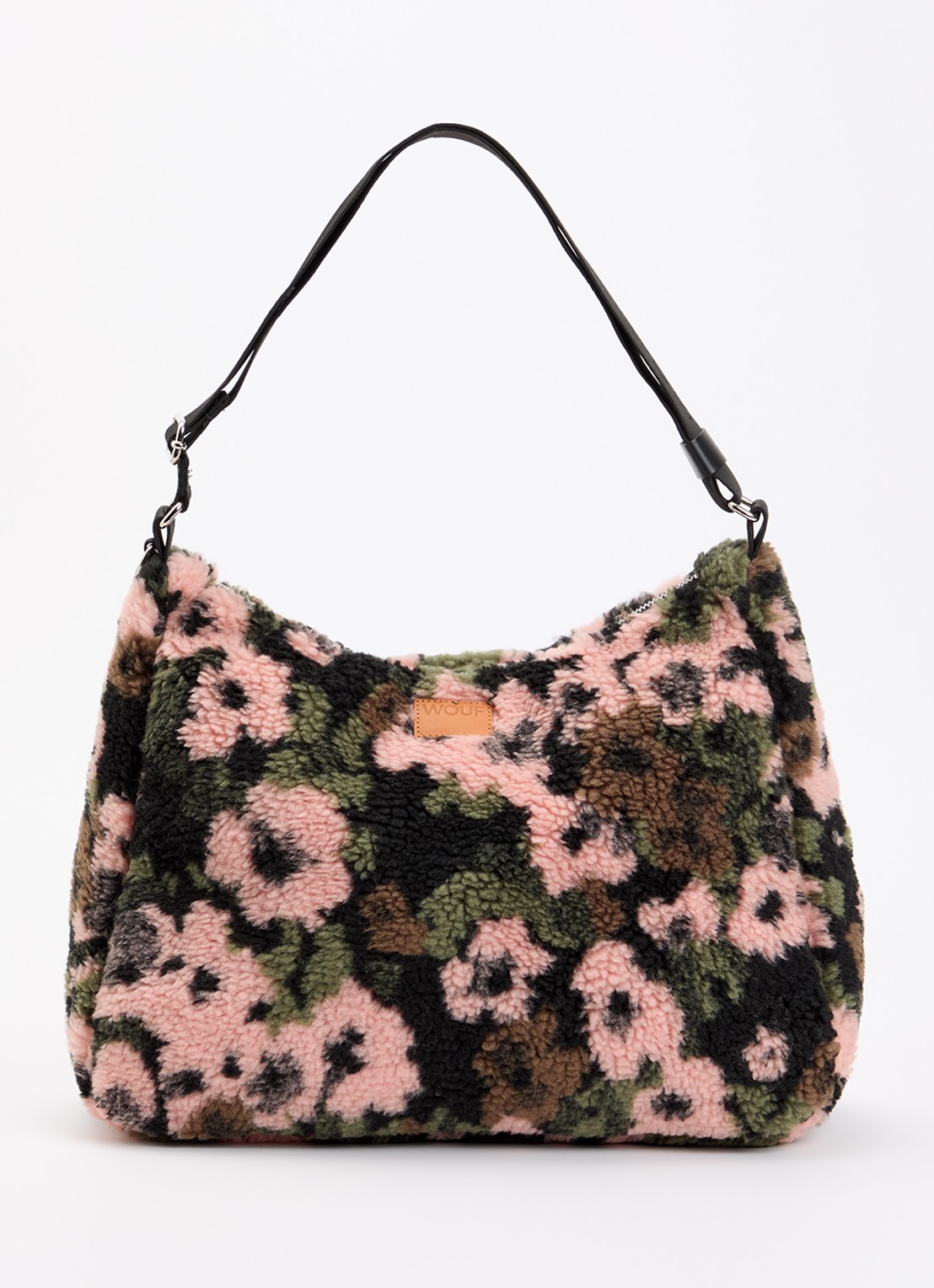 Wouf Margot Hobo schoudertas van teddy met print - voorkant 4 multicolor