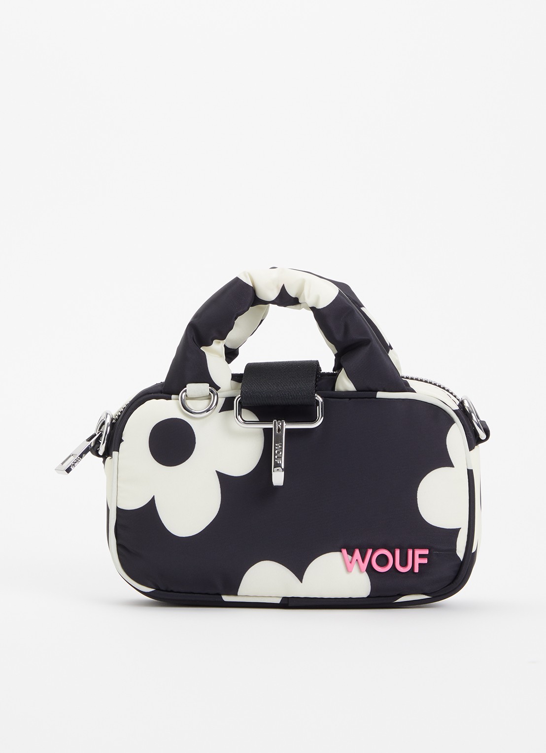 Wouf Night Daisy mini handtas met afneembare schouderriem  - voorkant 5 zwart