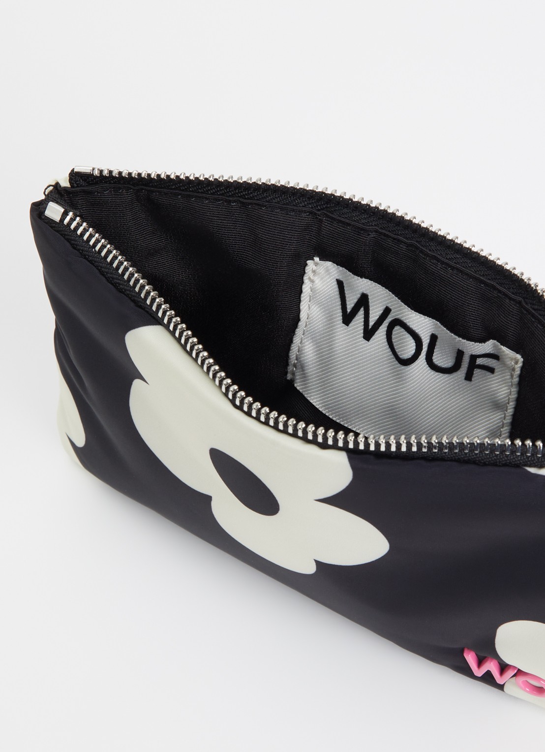 Wouf Night Daisy toilettas met print - detail 2 zwart