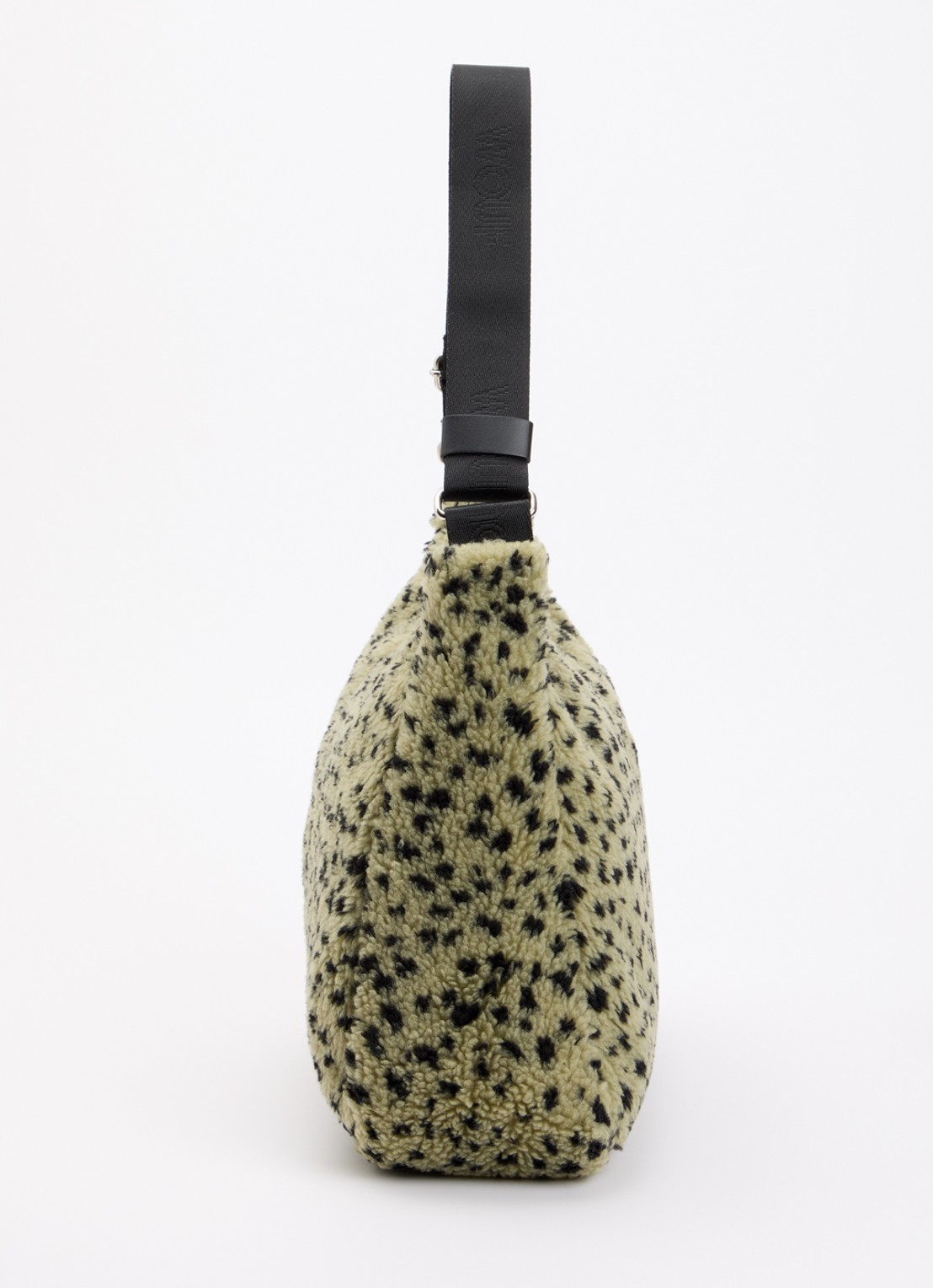 Wouf Olivia Hobo schoudertas van teddy met print - detail 4 groen