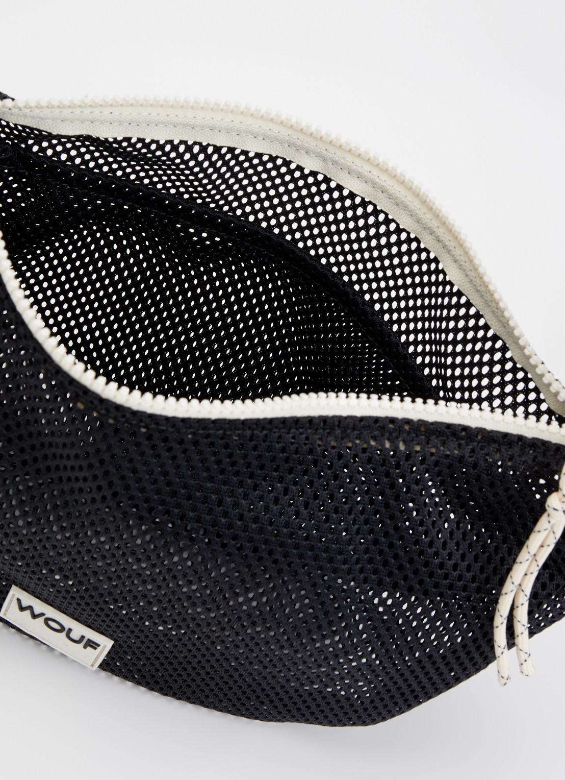 Wouf Onyx crossbodytas van mesh met logo - detail 3 antraciet