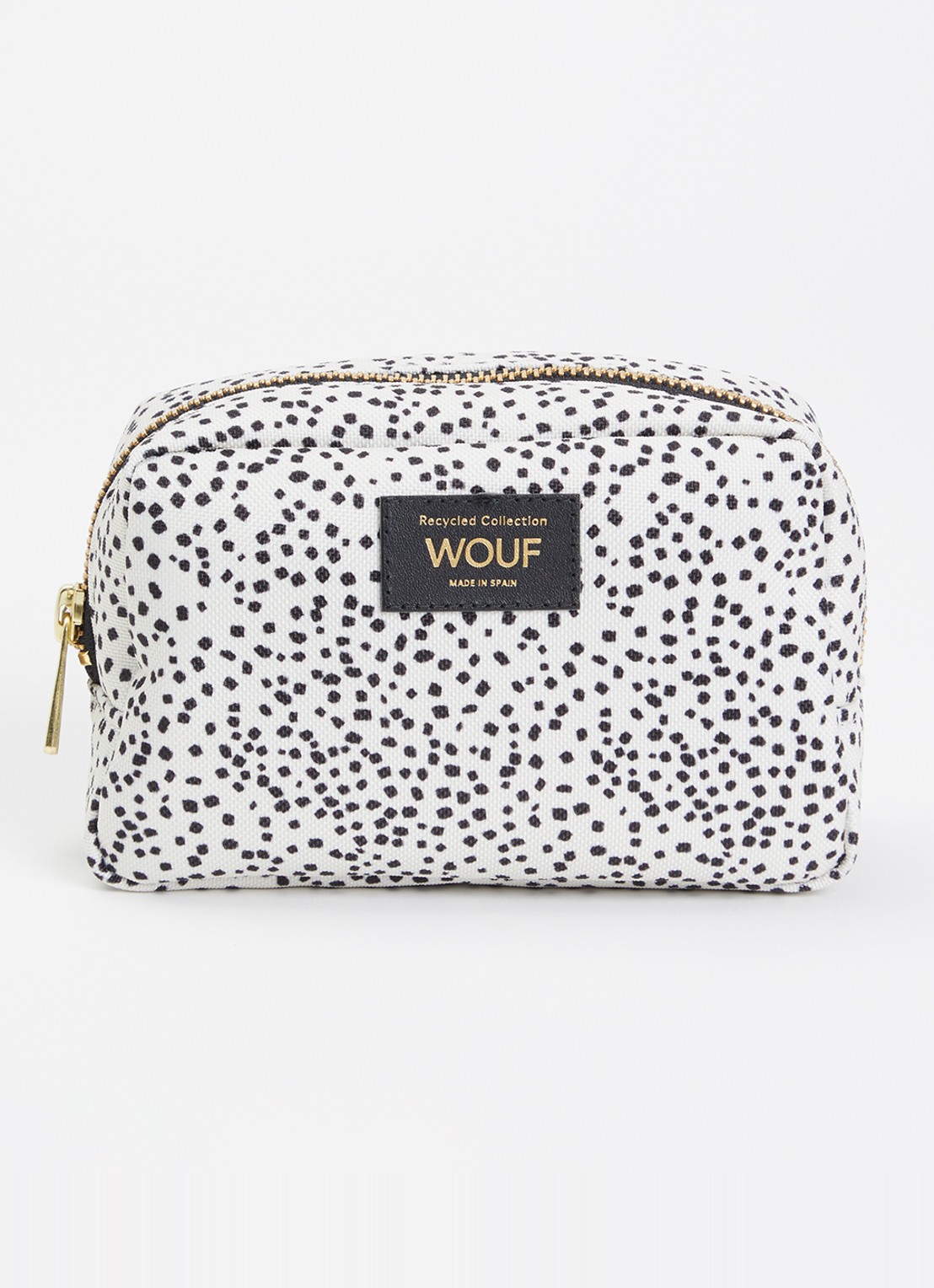 Wouf Panna make-up tas met print - voorkant gebroken wit