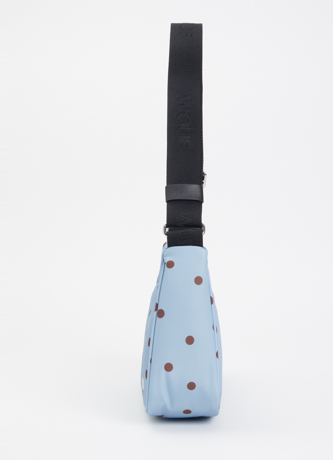 Wouf Polka crossbodytas met stippenprint - detail 2 lichtblauw