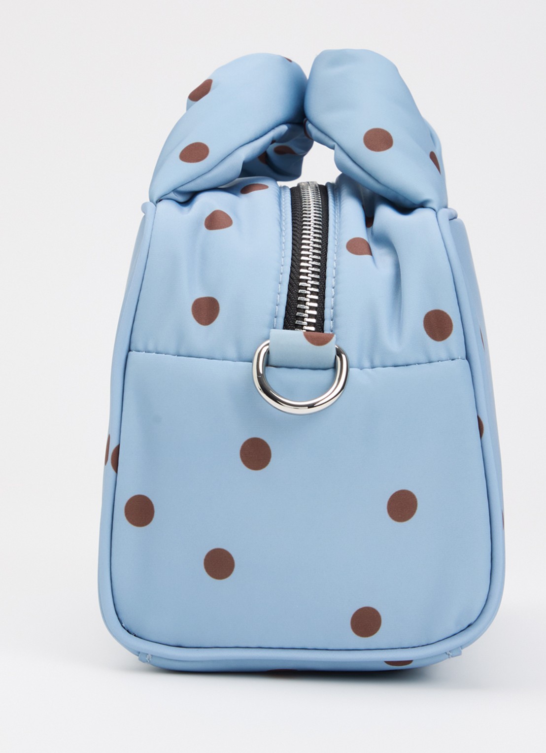 Wouf Polka handtas met stippenprint en afneembare schouderriem - detail 3 lichtblauw