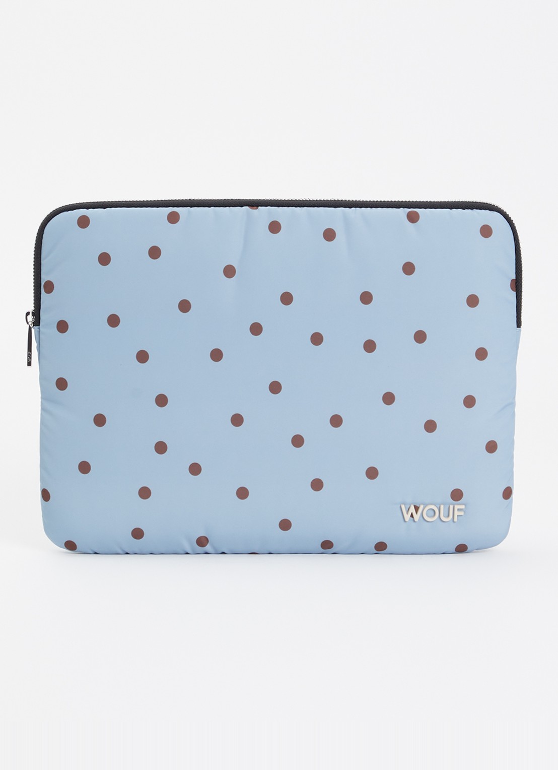 Wouf Polka laptophoes 13 en 14 inch  - voorkant 2 blauw