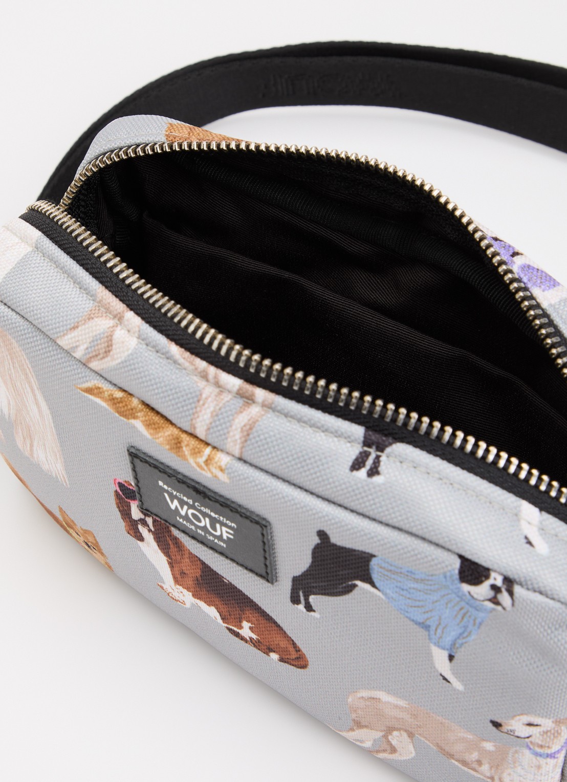 Wouf Puppy Mini crossbodytas met print - detail 3 grijs