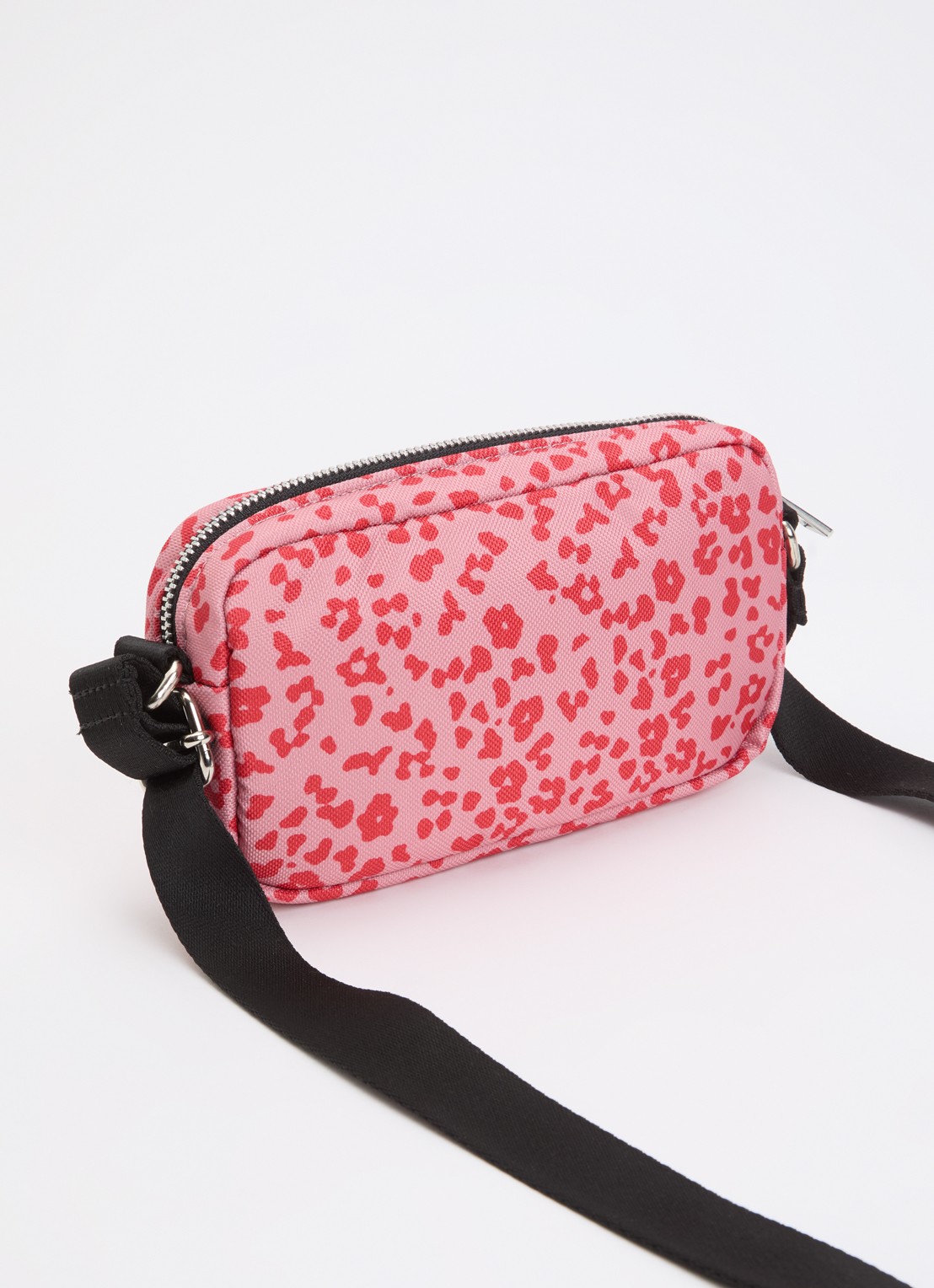 Wouf Roar crossbodytas met panterprint - achterkant 2 roze