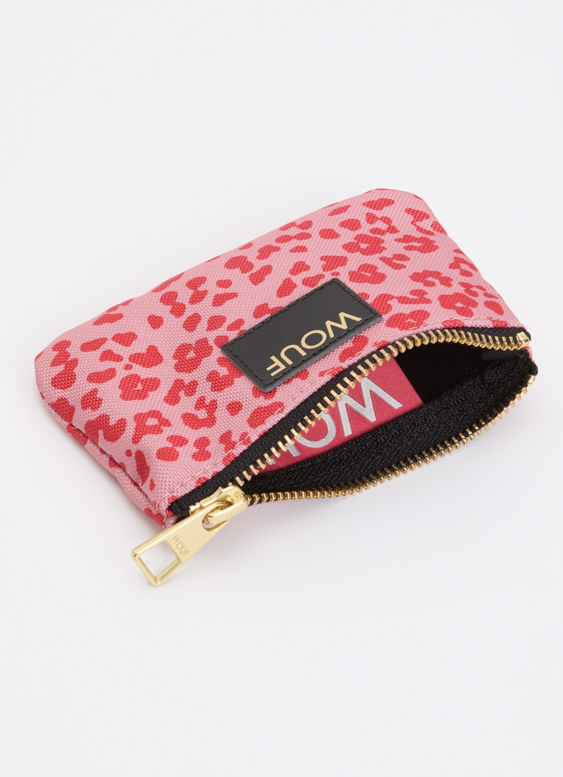 Wouf Roar portemonnee met print - voorkant 3 roze