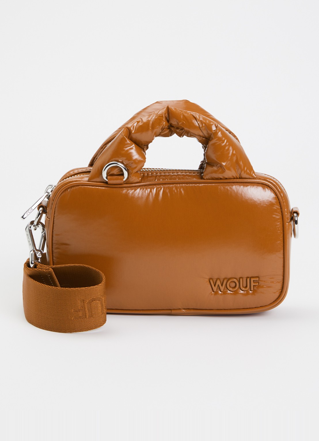 Wouf Sienna Mini handtas met afneembare schouderriem - voorkant 2 roestbruin