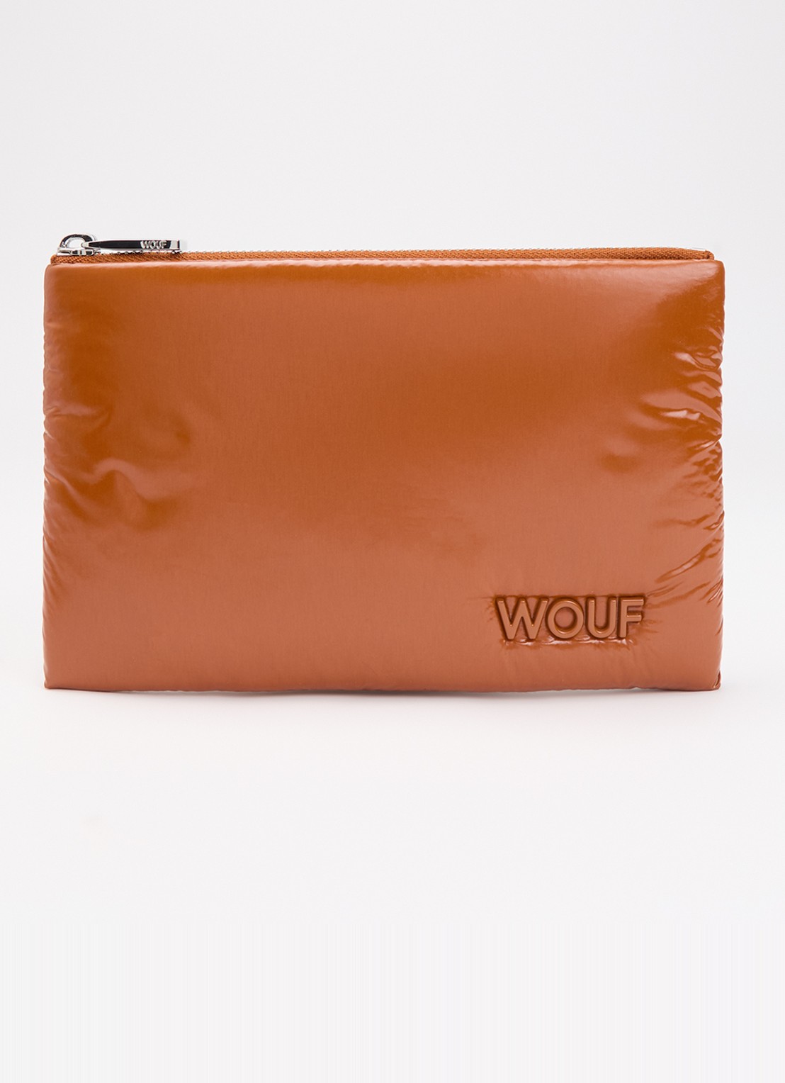 Wouf Sienna toilettas met logo - voorkant oranjebruin