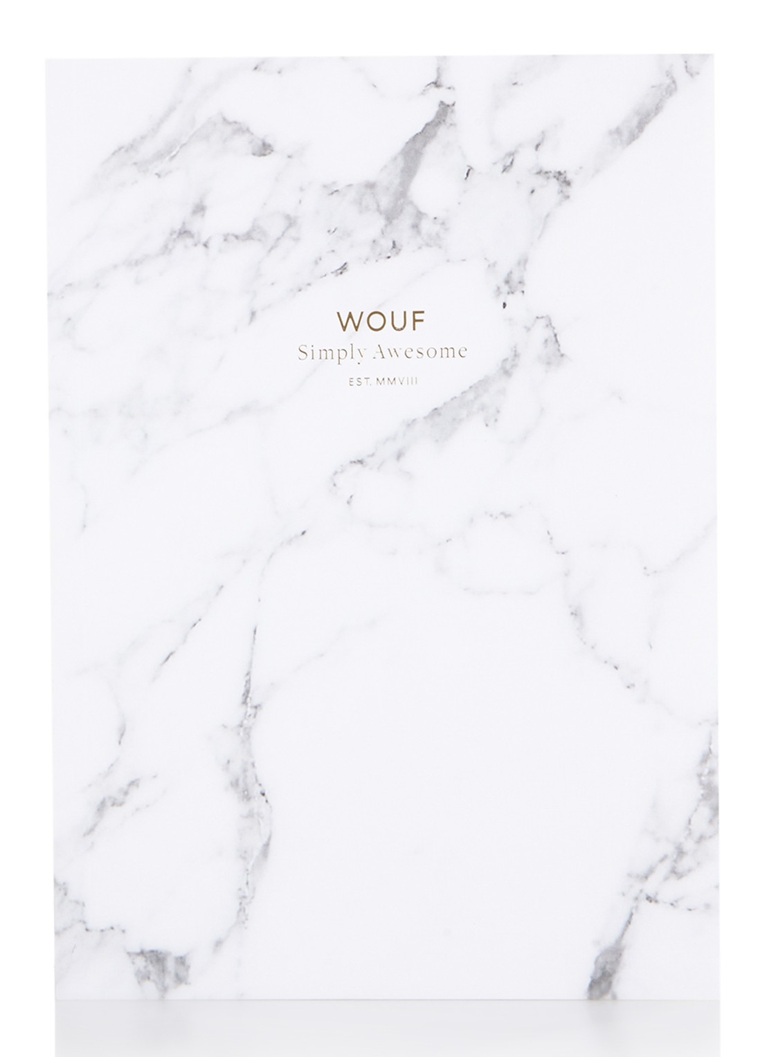 Wouf White Marble notitieboek A5 - voorkant wit