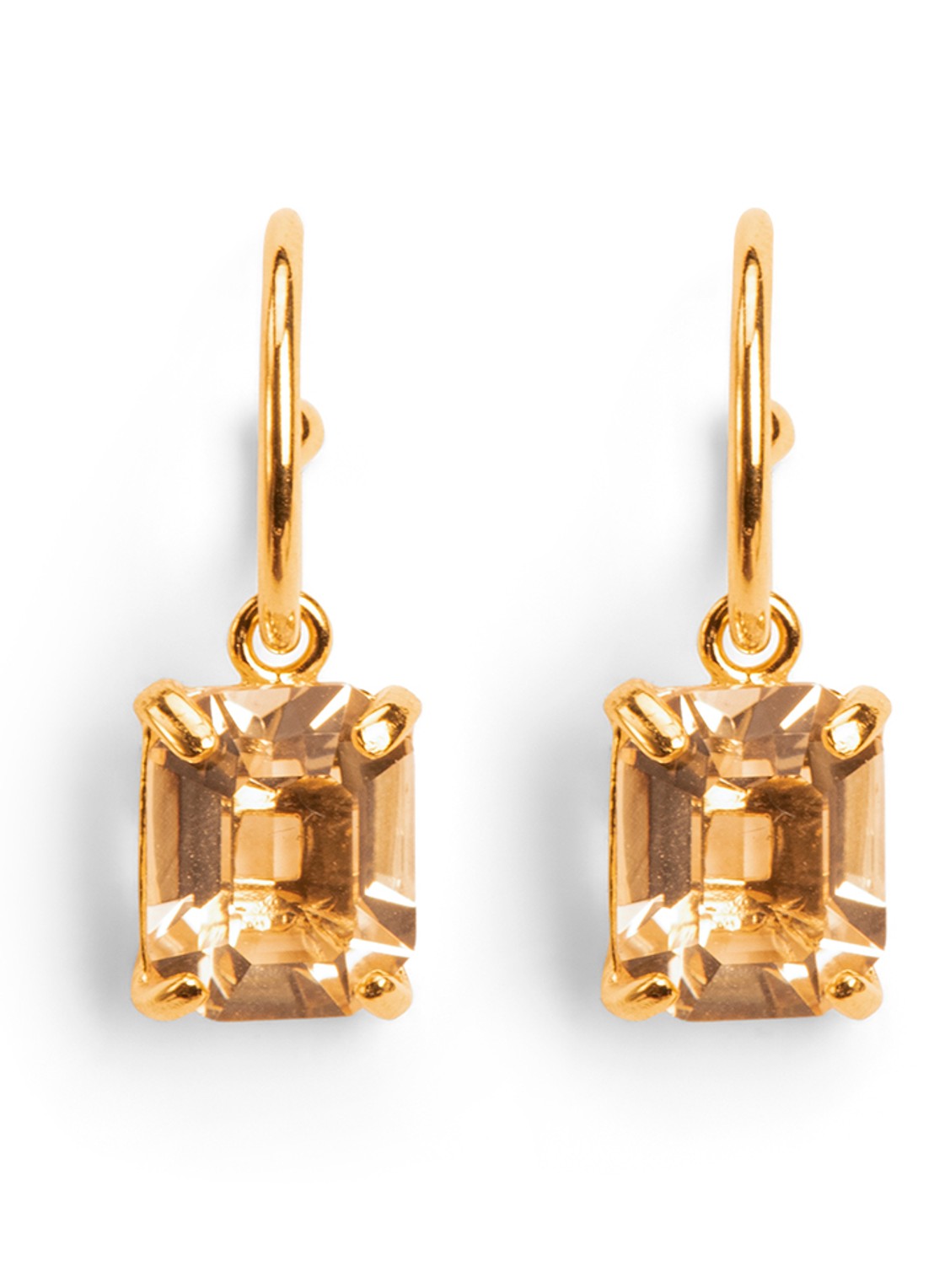 Wouters & Hendrix Oorringen met citrien  - voorkant goud