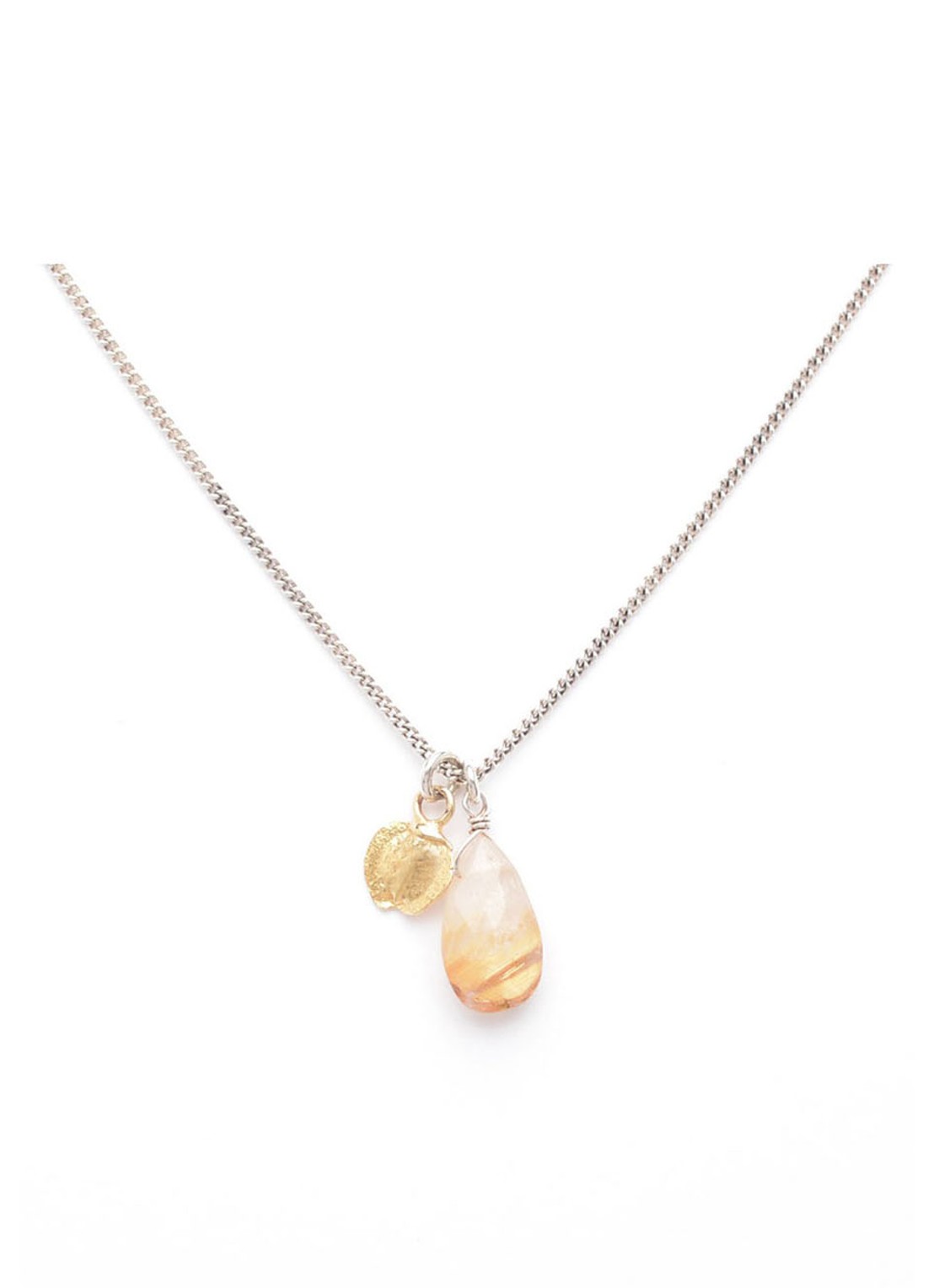 Wouters & Hendrix Wouters & Hendrix Ketting van zilver met rutilated quartz - voorkant 3 zilver