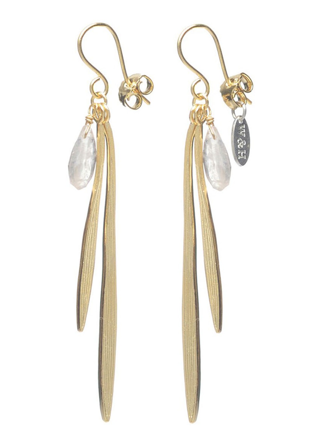 Wouters & Hendrix Wouters & Hendrix Oorhangers met kwarts - detail 3 goud
