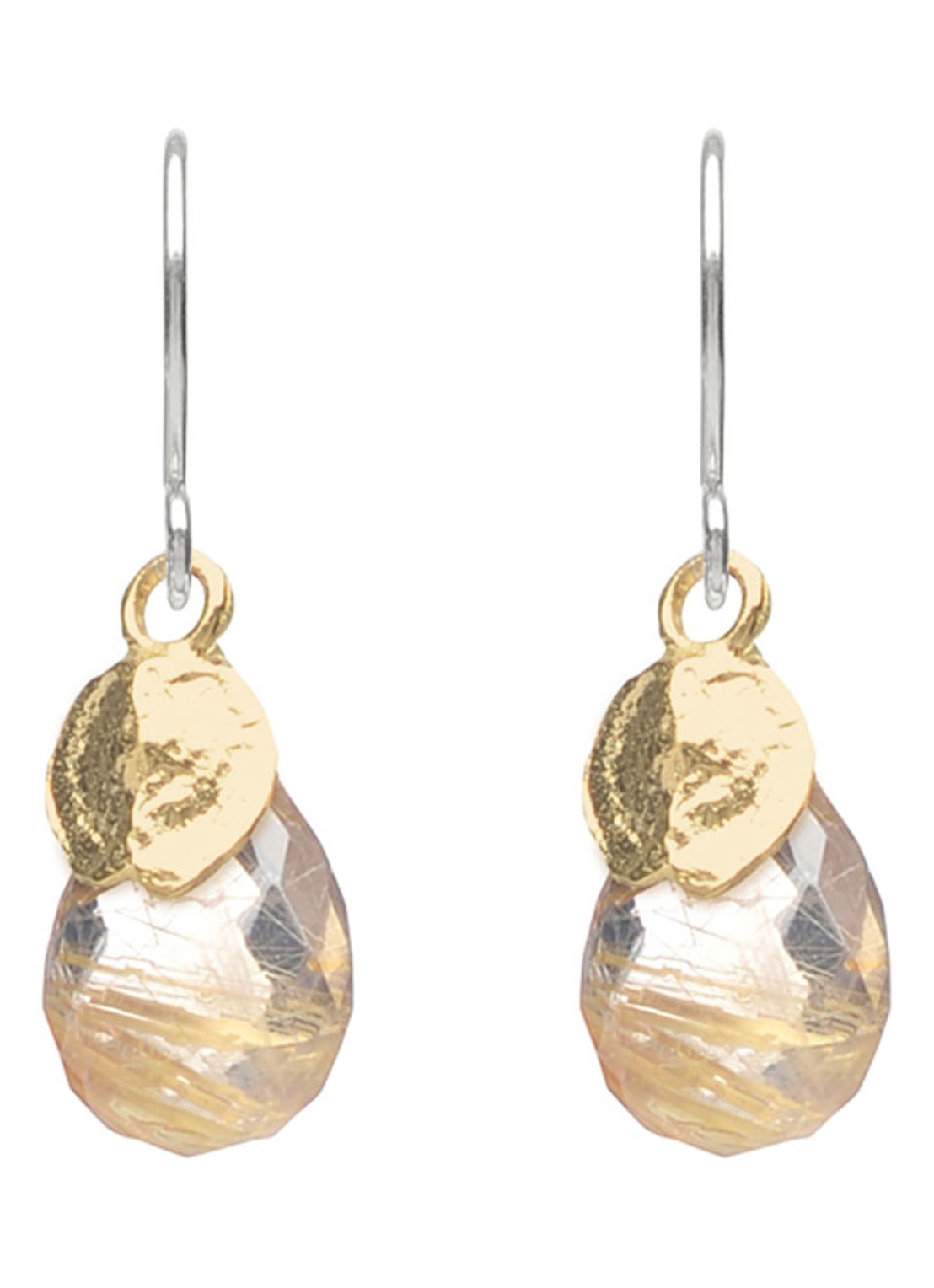 Wouters & Hendrix Wouters & Hendrix Oorhangers van zilver met kwarts - voorkant zilver