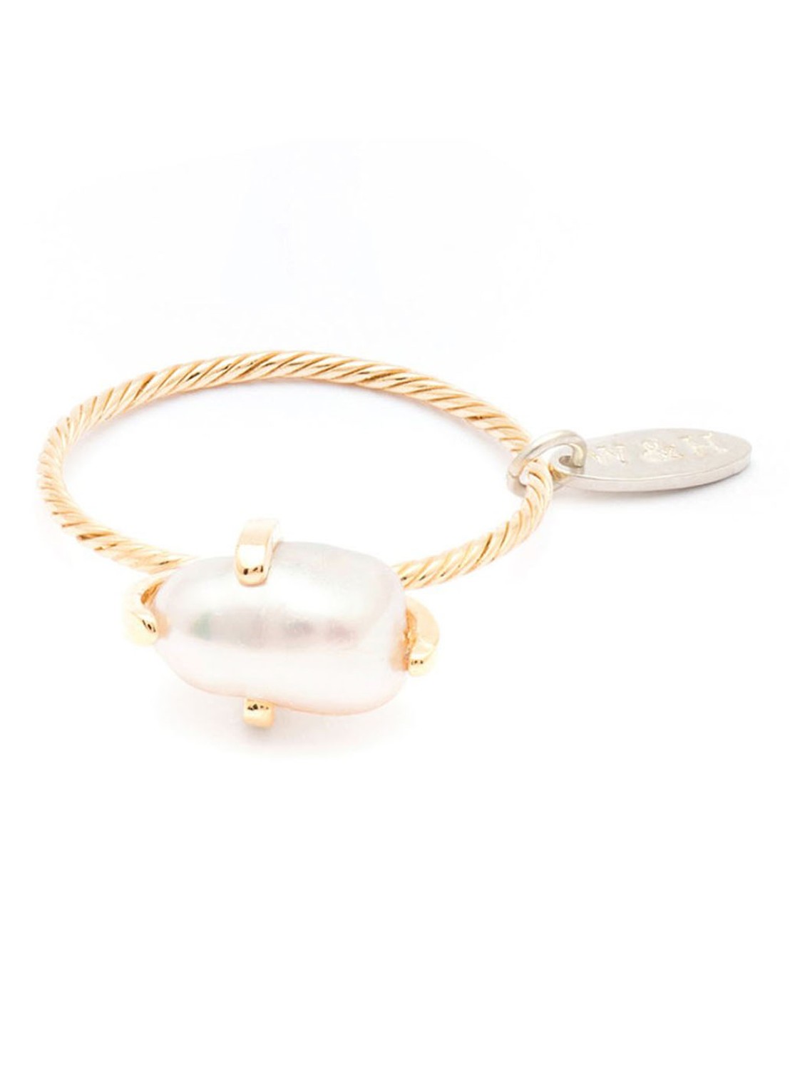 Wouters & Hendrix Wouters & Hendrix Ring met zoetwaterparel - voorkant goud