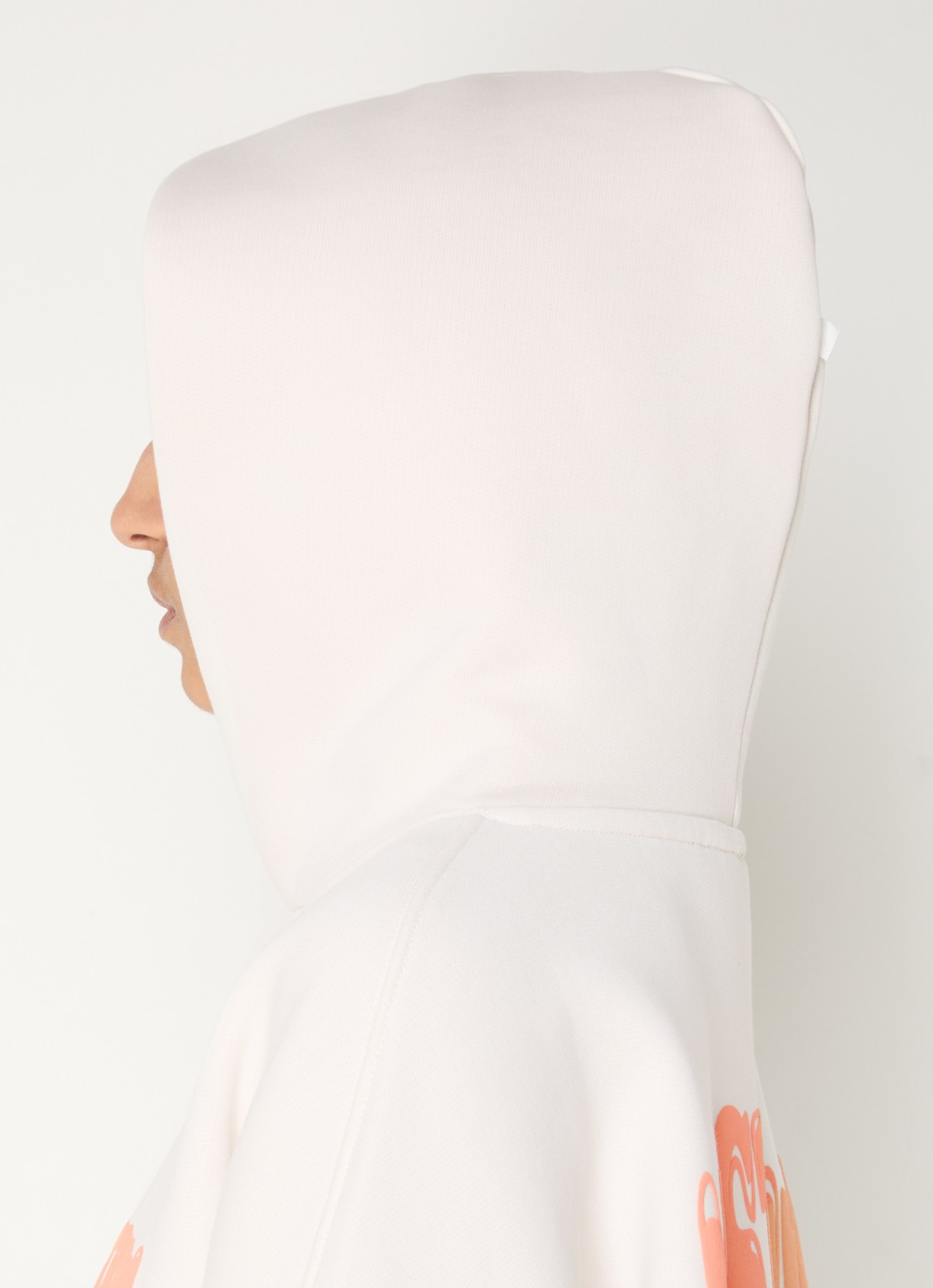 WRSTBHVR Flynn hoodie met front- en backprint - detail 4 gebroken wit