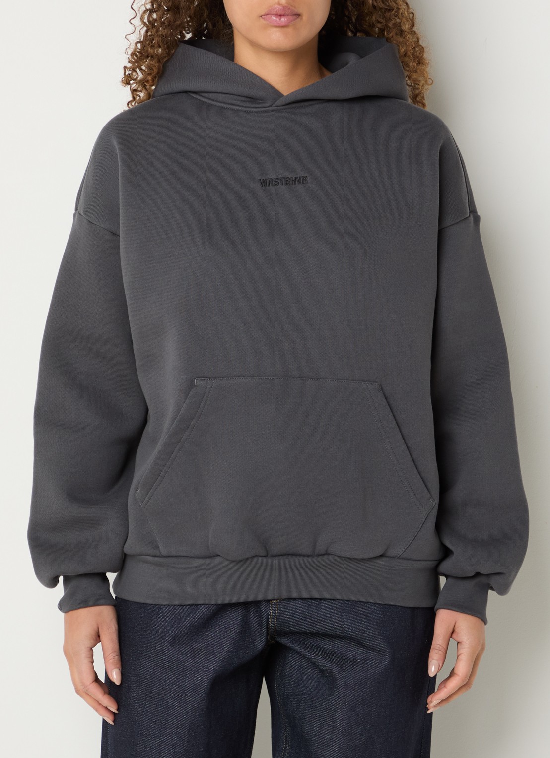 WRSTBHVR Garm hoodie met logo- en backprint - achterkant 5 antraciet