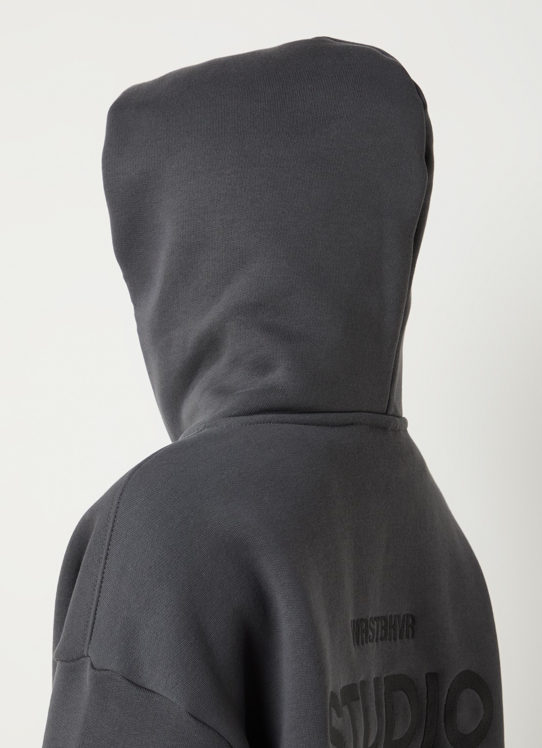 WRSTBHVR Garm hoodie met logo- en backprint - detail 4 antraciet