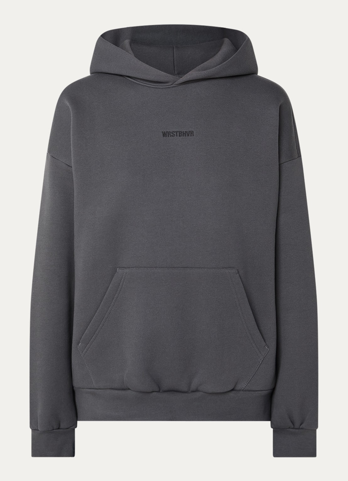 WRSTBHVR Garm hoodie met logo- en backprint - voorkant antraciet
