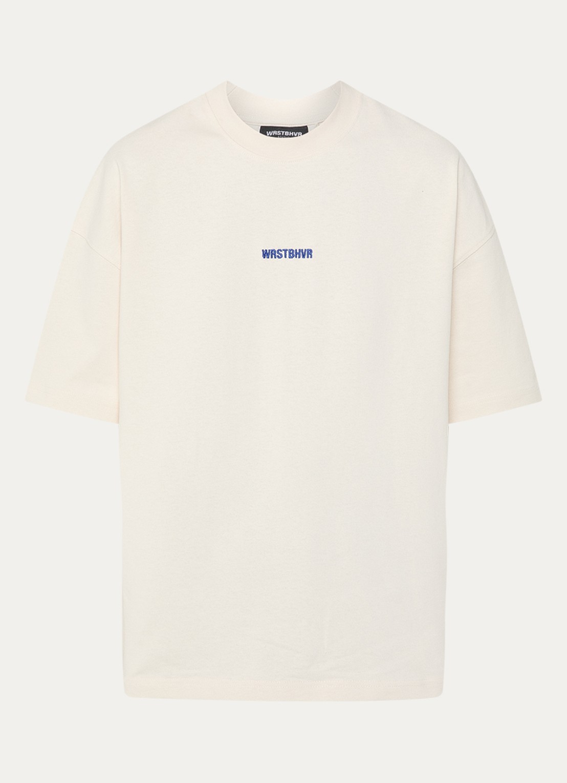 WRSTBHVR Garm T-shirt met logo- en backprint - voorkant gebroken wit