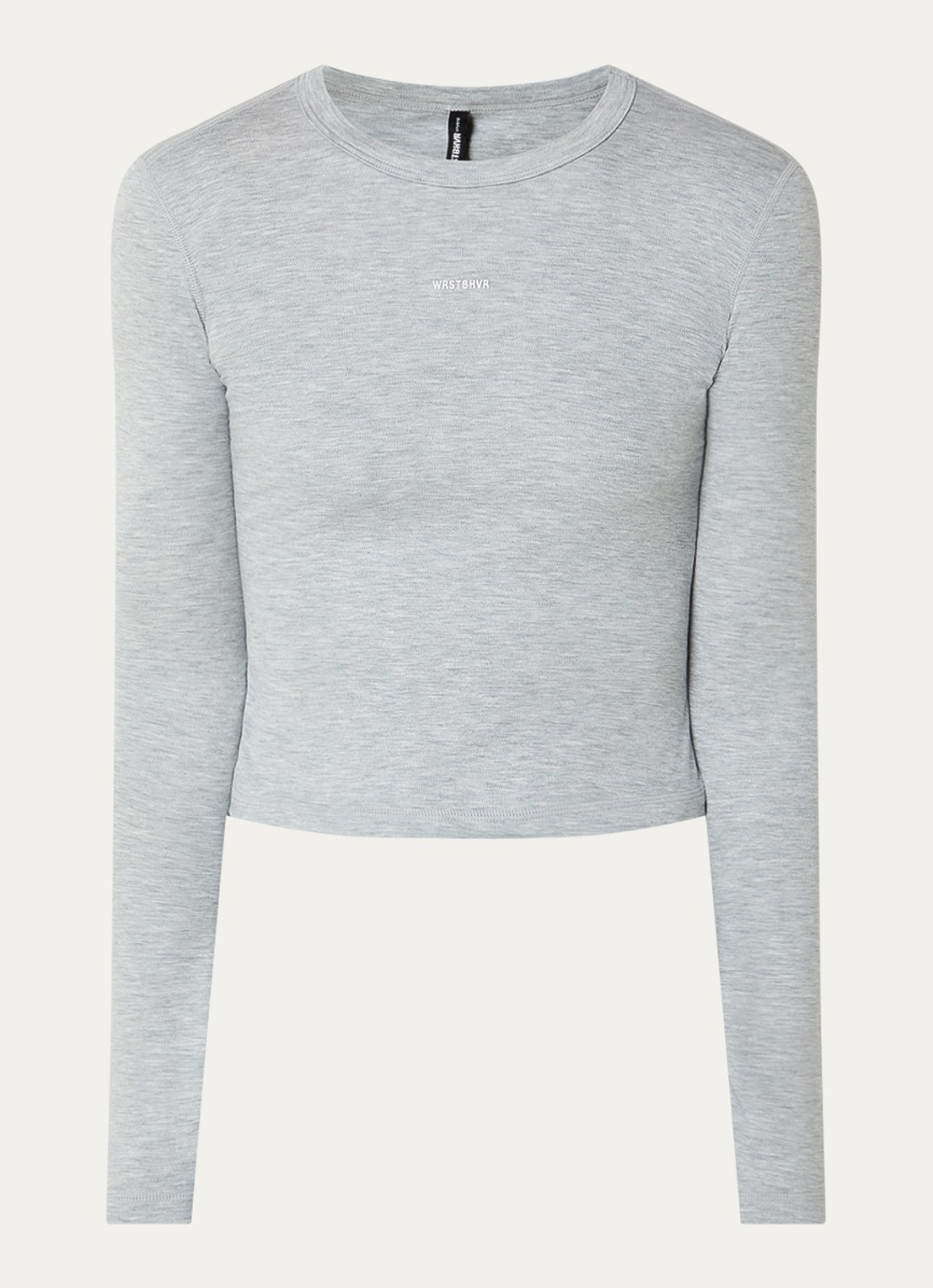 WRSTBHVR Janina top met logo - voorkant grijsmele