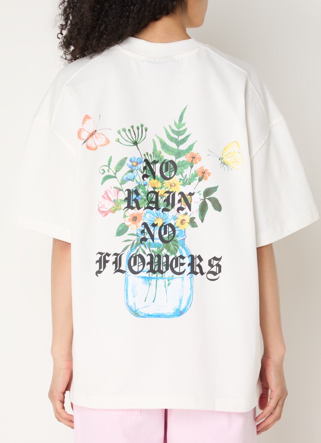 WRSTBHVR Olin T-shirt met logo- en backprint - detail 4 gebroken wit