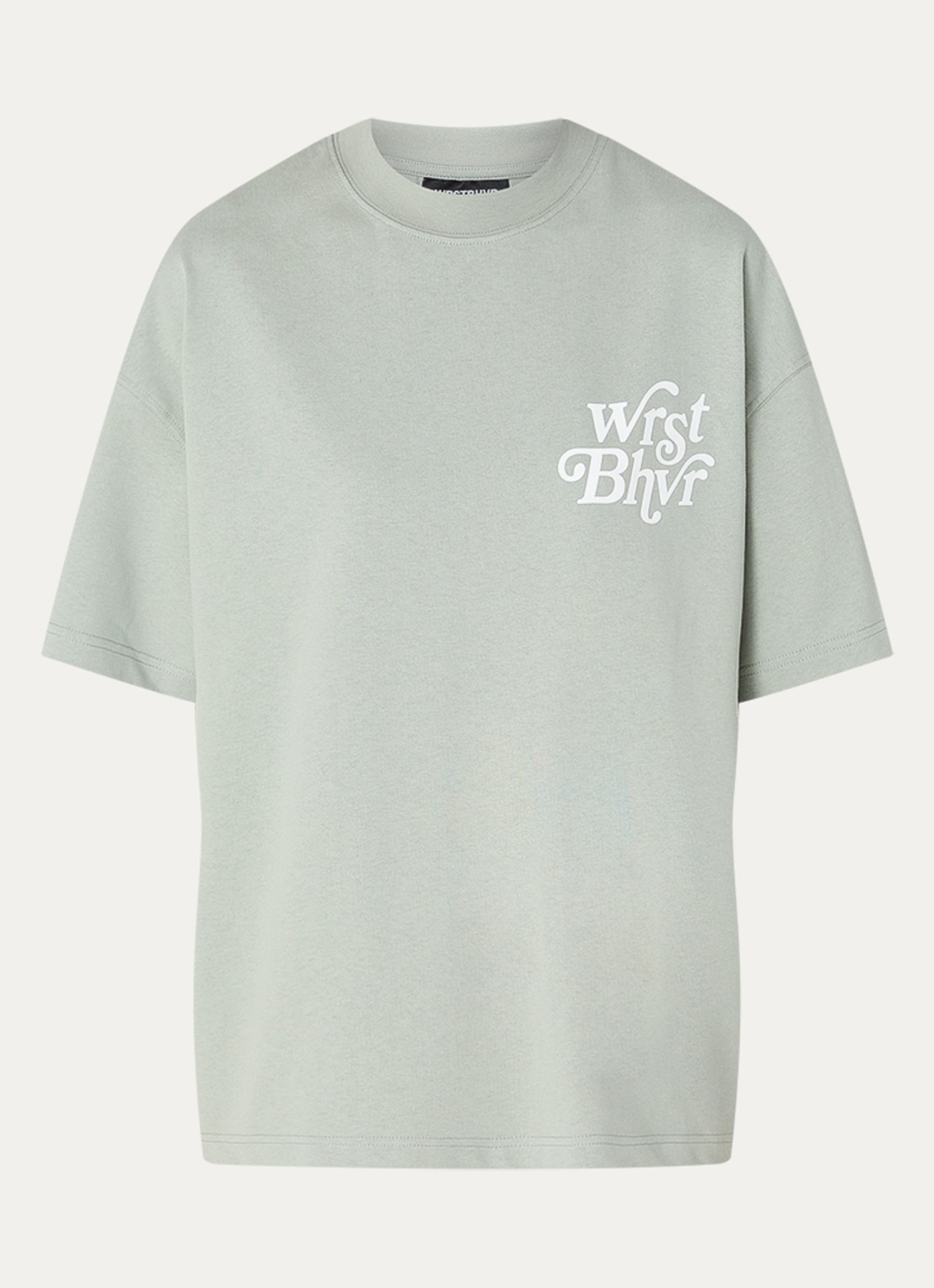 WRSTBHVR Reen T-shirt met logo- en backprint - voorkant lindegroen