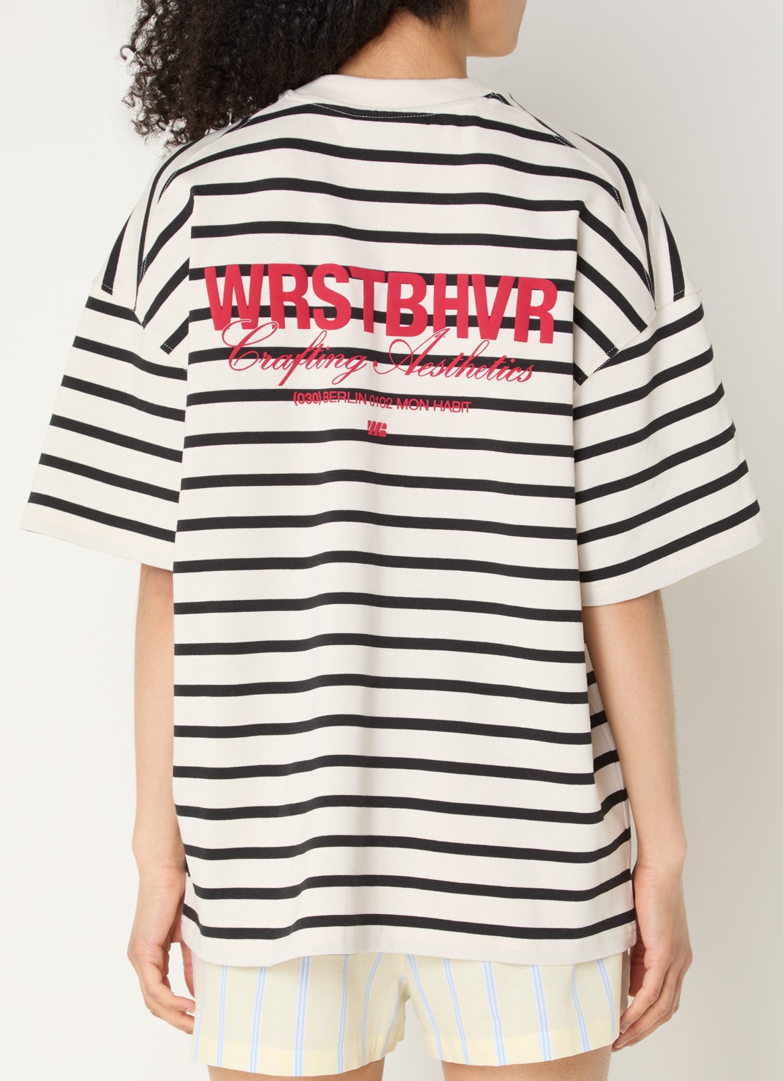 WRSTBHVR Rodolfo T-shirt met front- en backprint - detail 2 gebroken wit