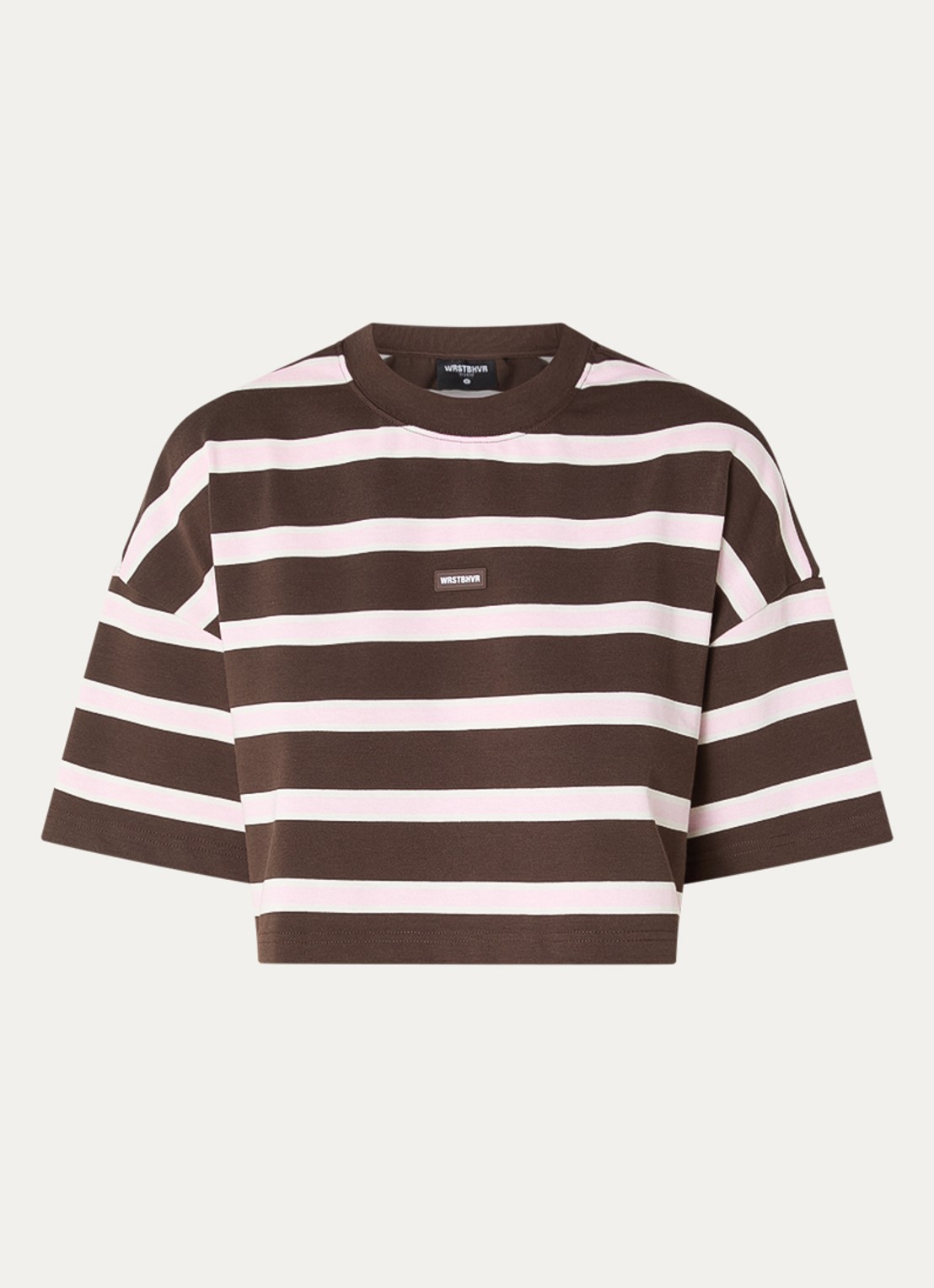 WRSTBHVR Seth T-shirt met print - voorkant 3 donkerbruin