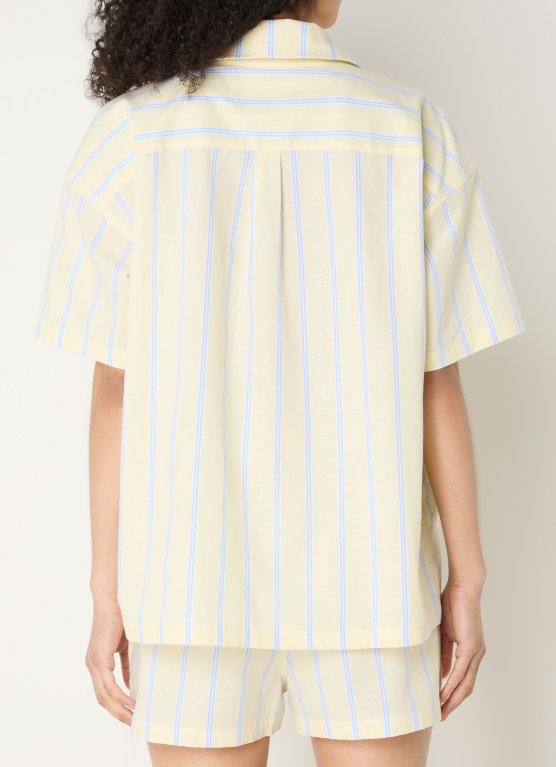 WRSTBHVR Tavi blouse met streepprint - achterkant 4 lichtgeel