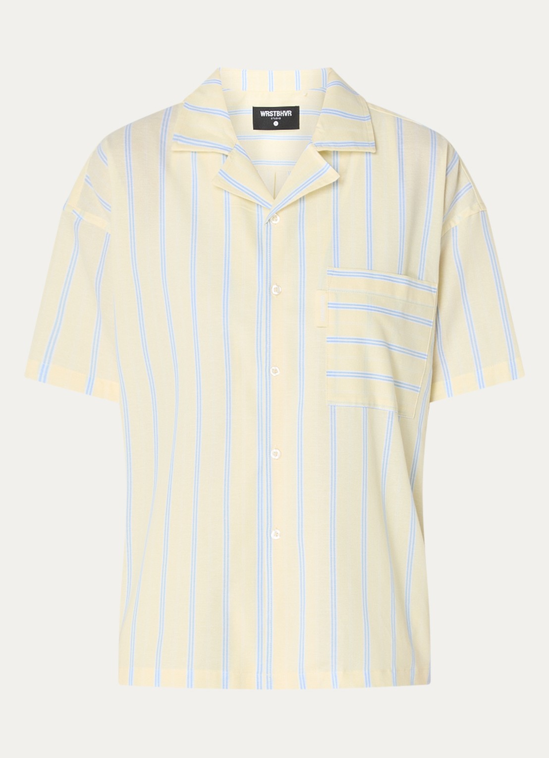 WRSTBHVR Tavi blouse met streepprint - voorkant lichtgeel