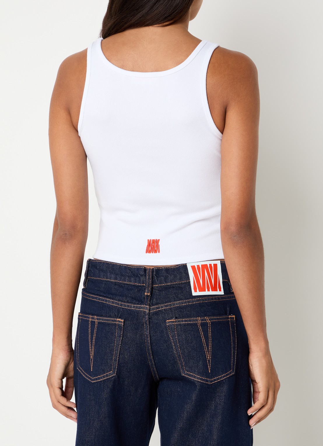 WRSTBHVR Tilla tank top met boothals - achterkant wit