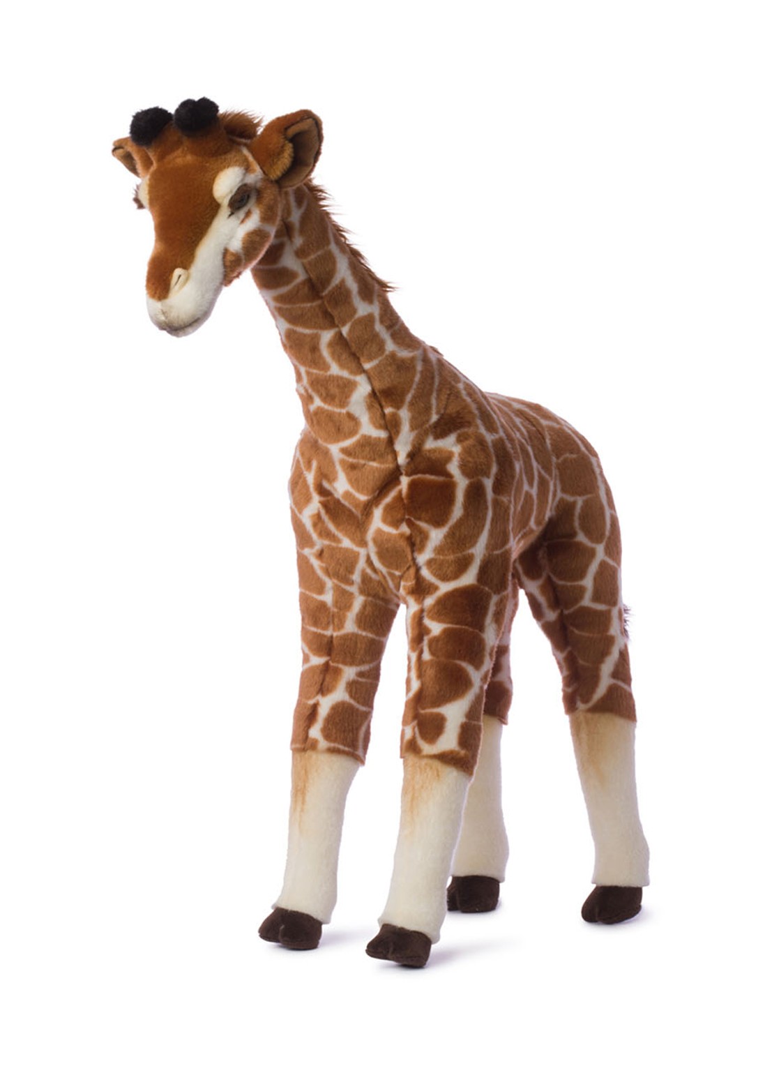 WWF Giants giraffe knuffel 75 cm - voorkant bruin