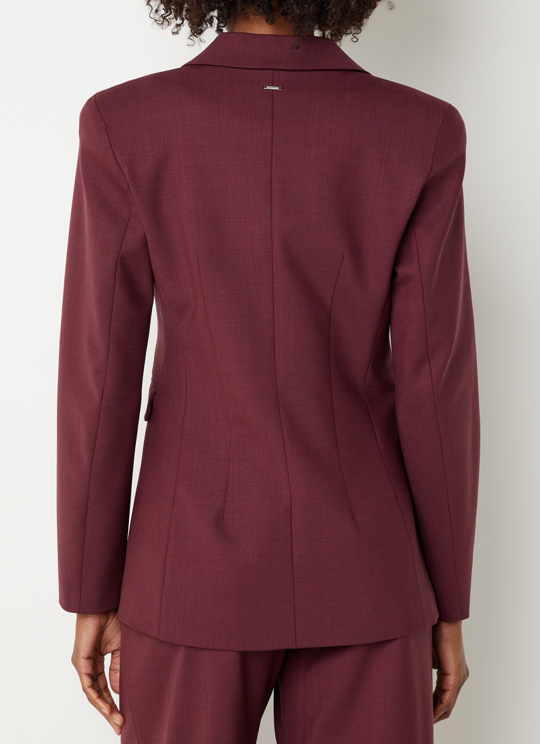 Xandres Blissia blazer in wolblend met klepzakken - achterkant 3 aubergine