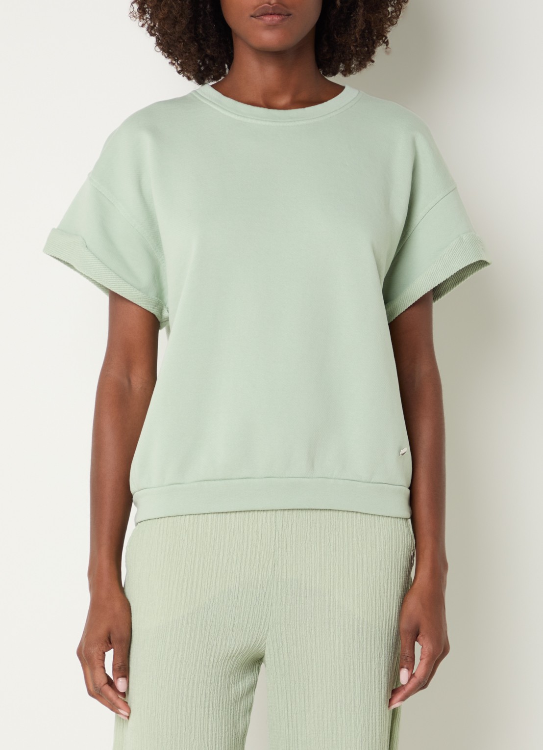 Xandres Fienne sweater met ronde hals - detail 2 mint
