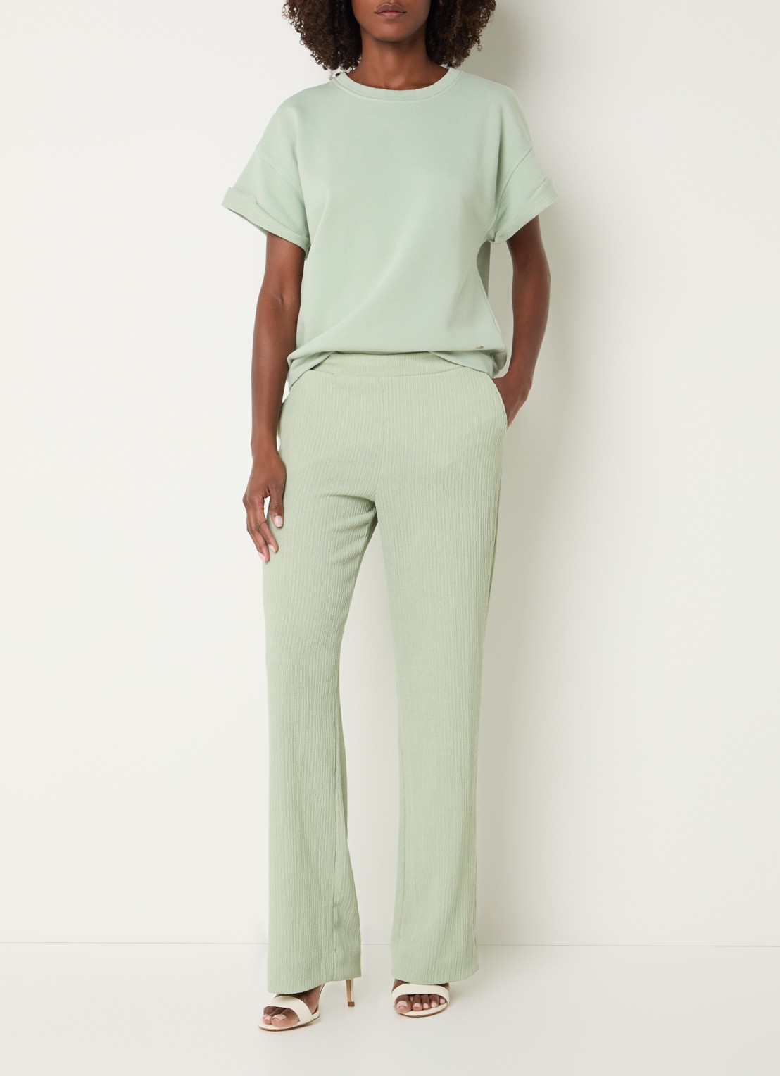 Xandres Fienne sweater met ronde hals - voorkant 4 mint