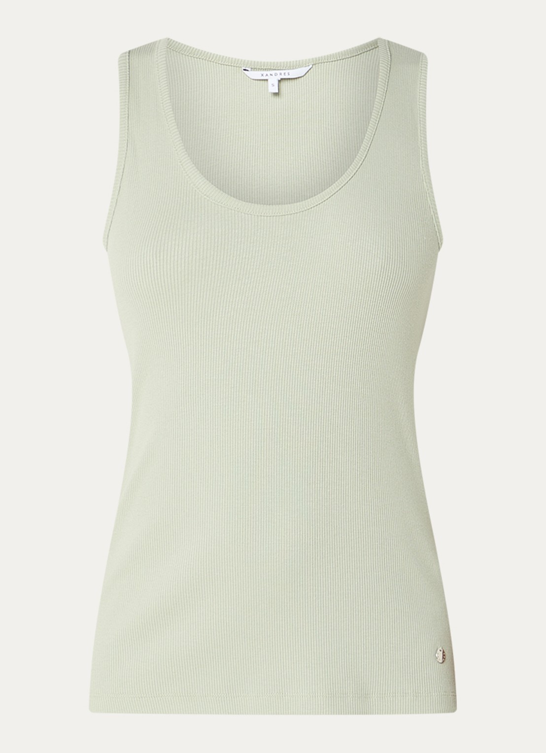 Xandres Fozia ribgebreide tanktop  - voorkant mint