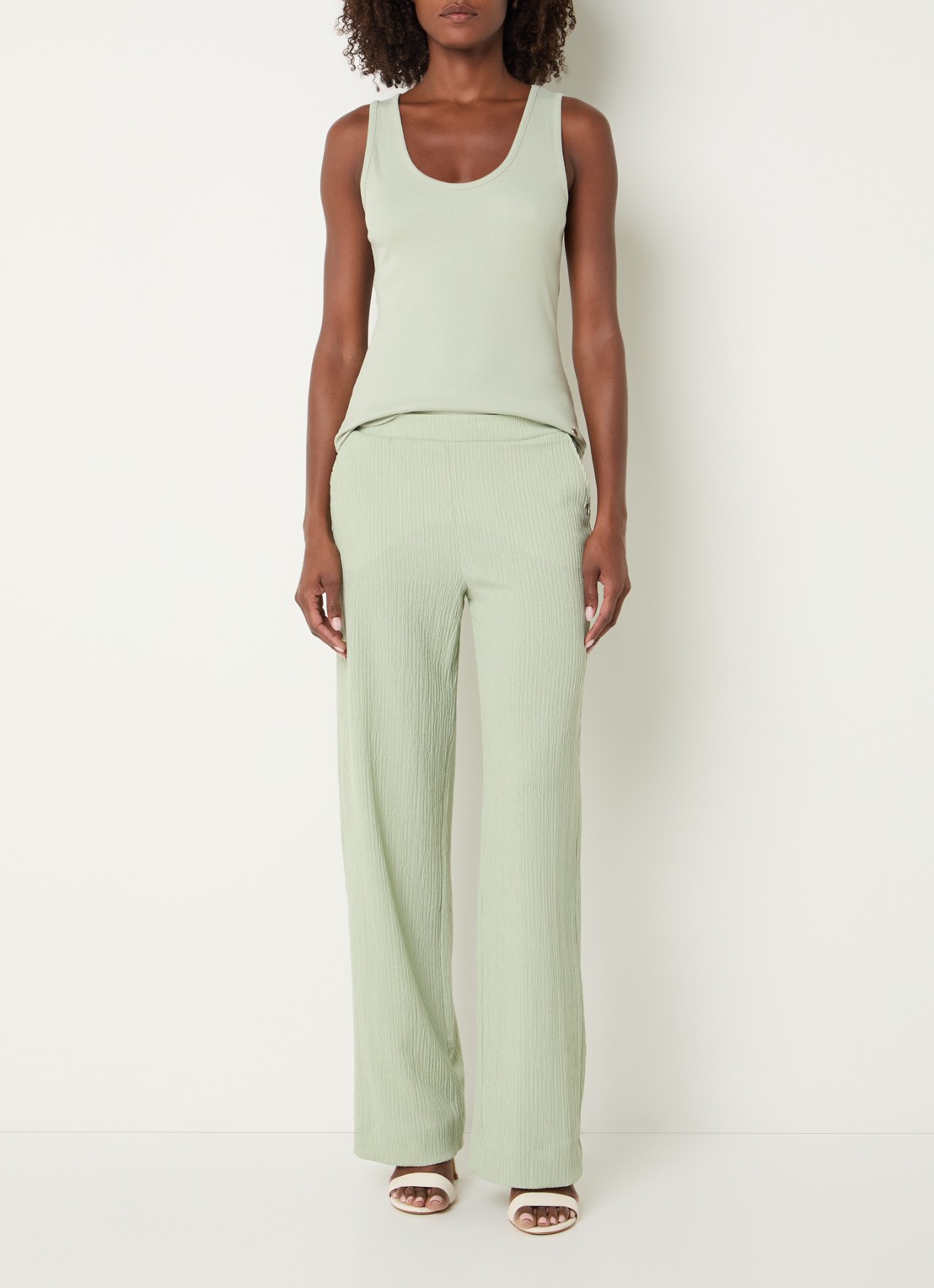 Xandres Fozia ribgebreide tanktop  - voorkant 2 mint